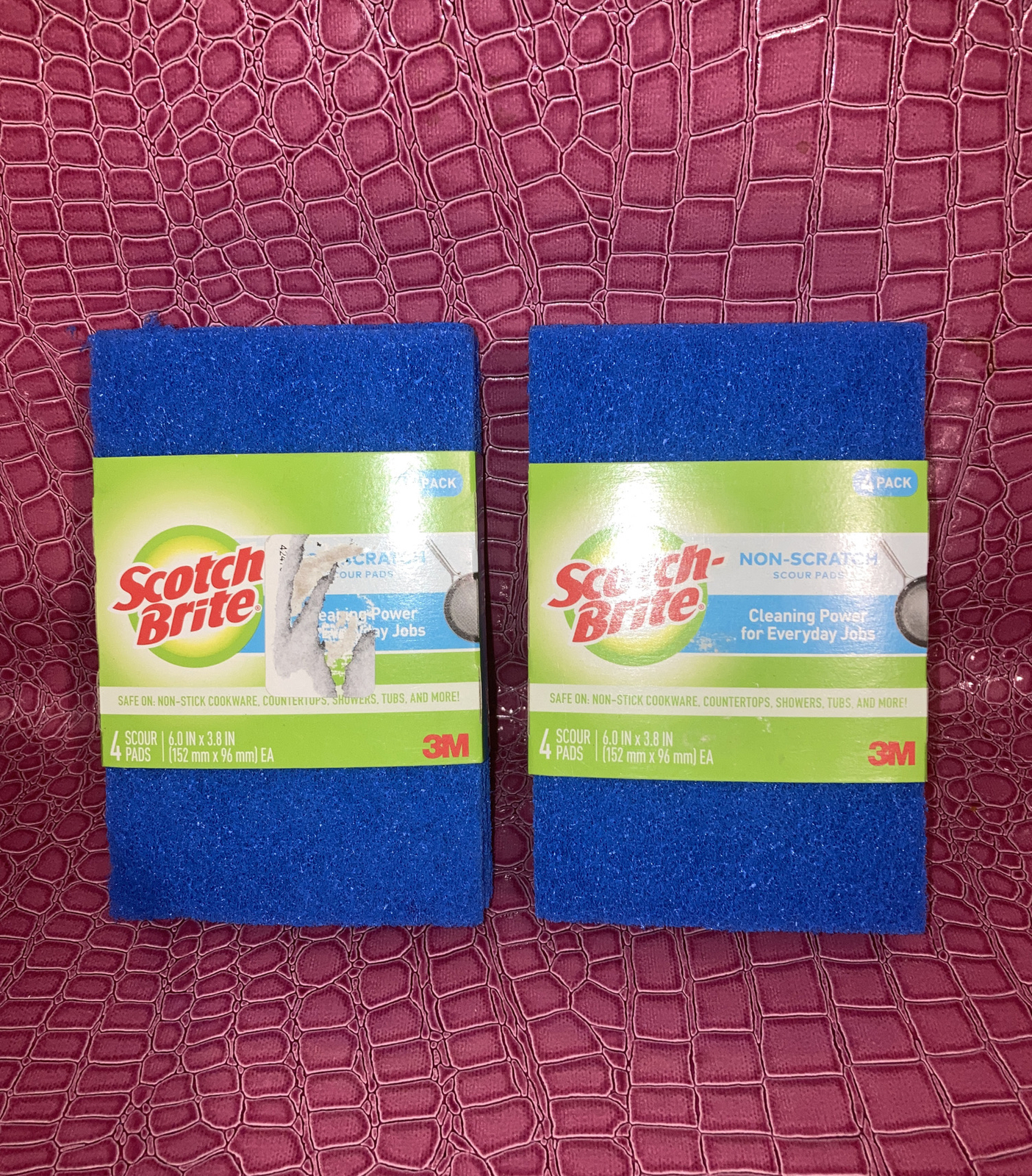 2- Scotch-Brite® Non-Scratch Scour Pads 4 Pads Each Total 8 Pads