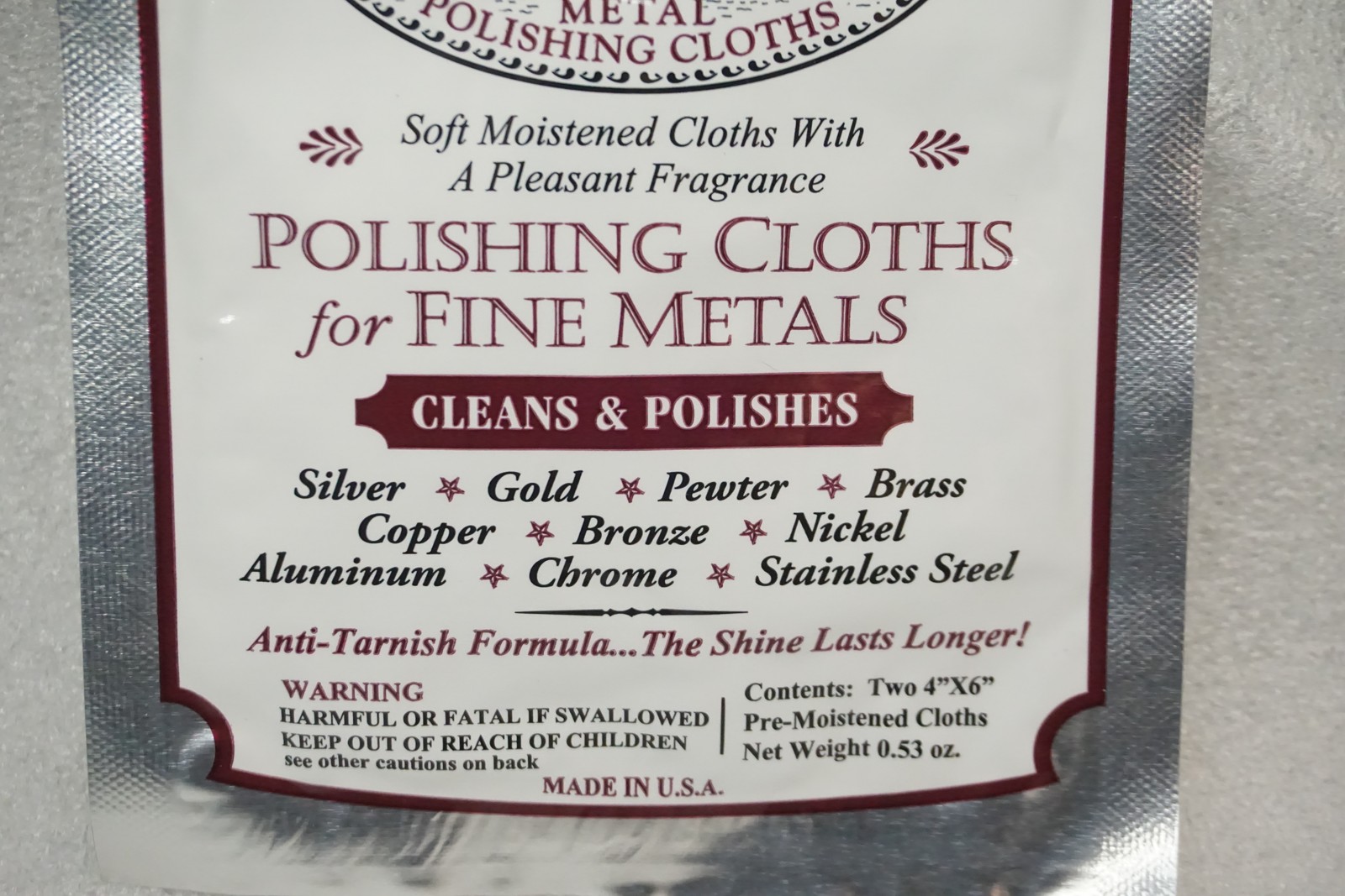 Cape Cod Metal Polishing Cloths 2-Pack 4″x6″ Pre-Moistened Cleaner Anti-Tarnish