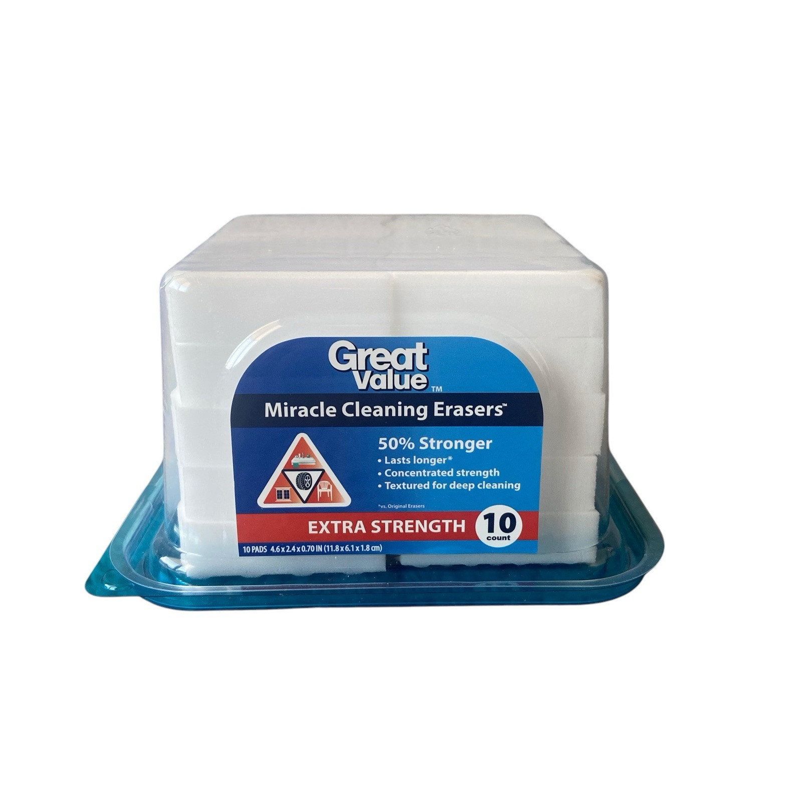 Great Value Miracle Cleaning Eraser Foam Sponge Extra Strength 10 Count
