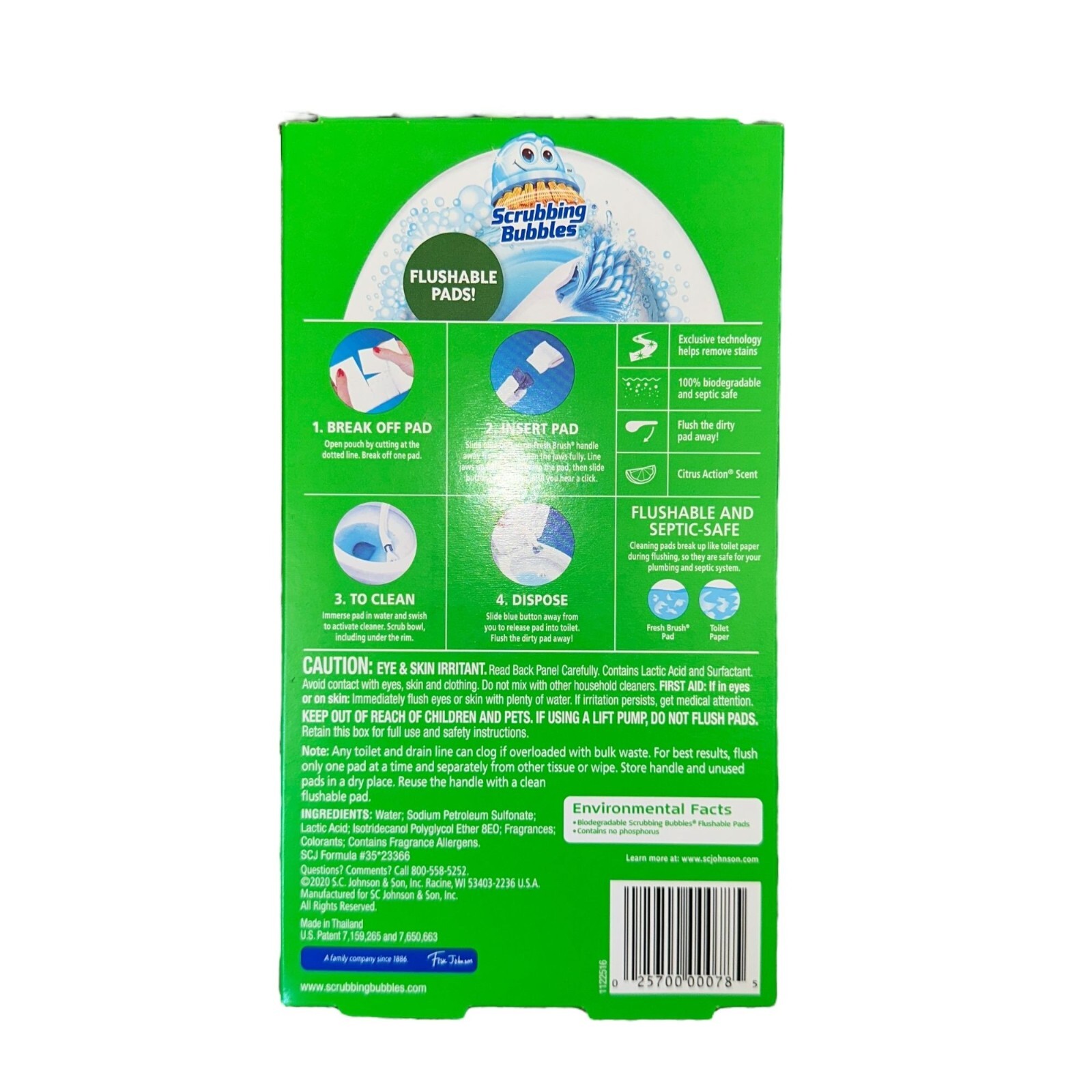 New Scrubbing Bubbles Toilet Cleaning System Fresh Brush 20 Flushable Refills