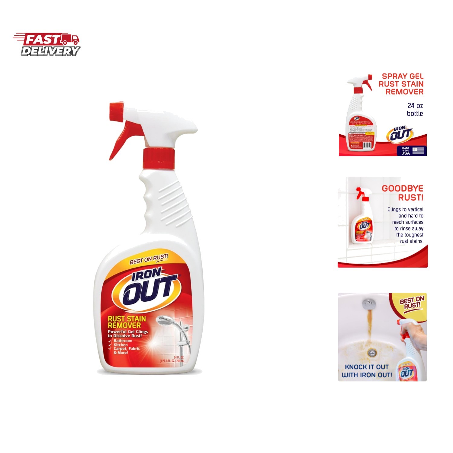 Rust Stain Remover Spray Gel, Remove Rust Stains in Bathrooms, Kitchens, Laun…