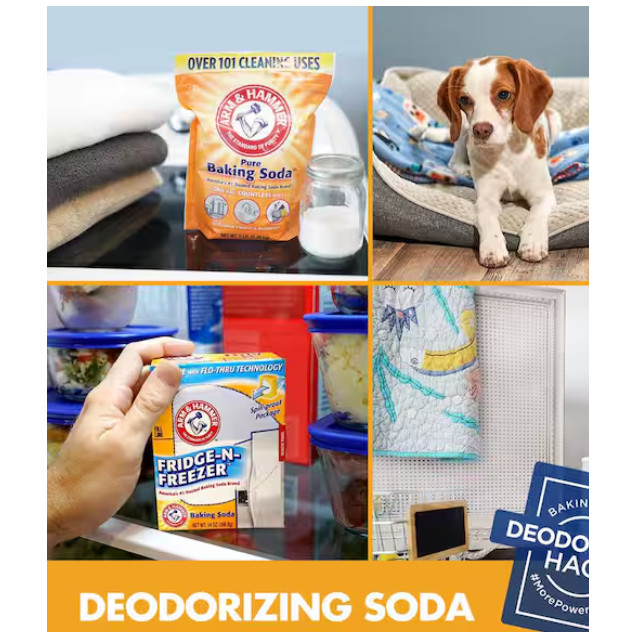 Arm & Hammer Baking Soda Fridge-n-Freezer Odor Absorber Orange 14 oz Pack of 12