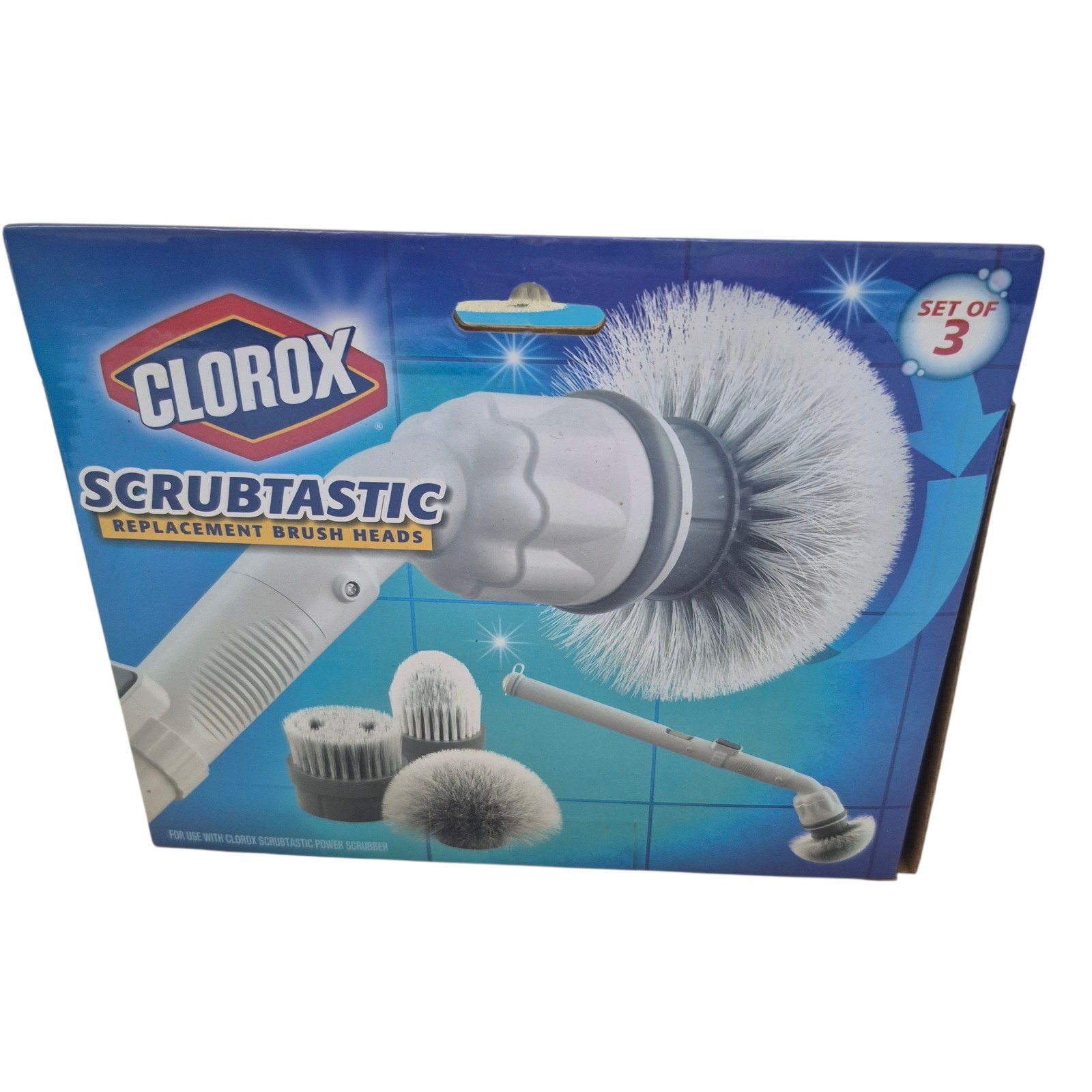 CLOROX Scrubtastic Replacement Brush Heads Set of 3 New