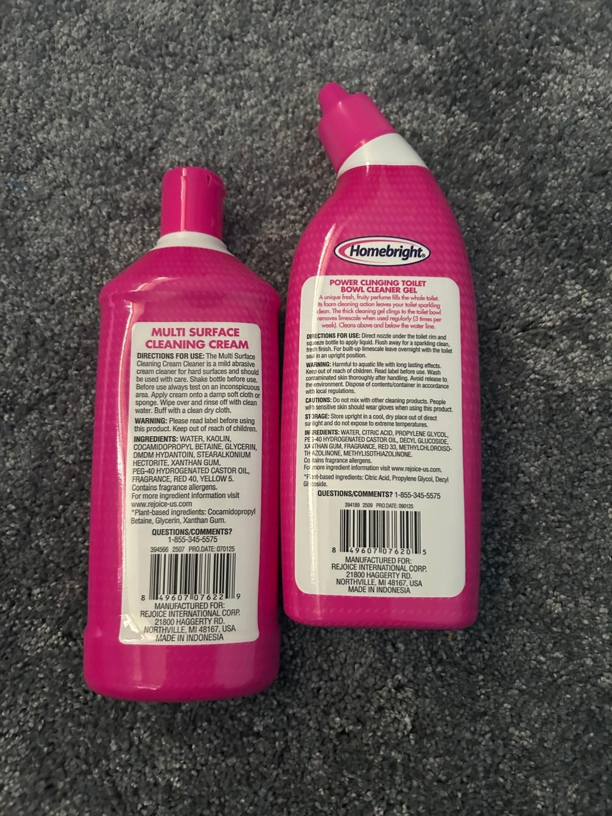 Homebright Multi-Surface Cleaning Cream and Power Clinging Toilet Bowl Gel Pack2