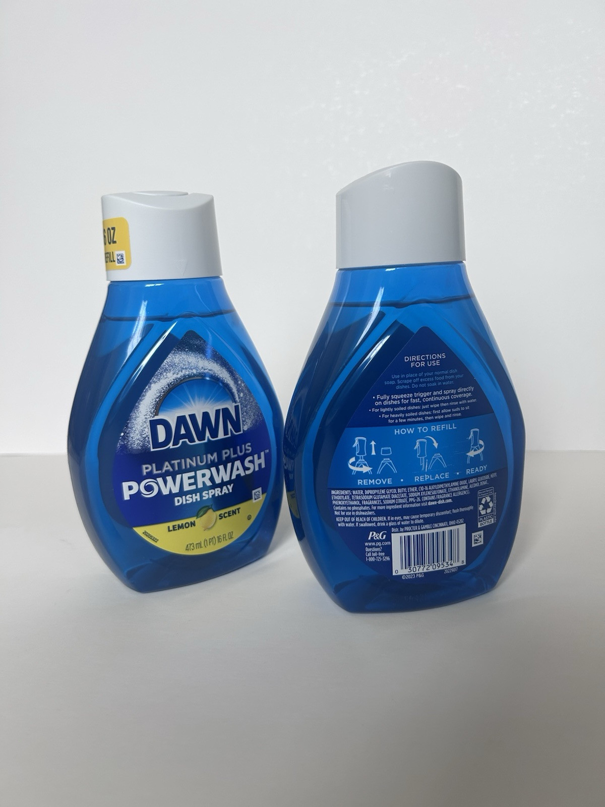 Lot 2 Dawn Platinum Power Wash DishSpray Refill Lemon Scent 16oz Each=32oz Total