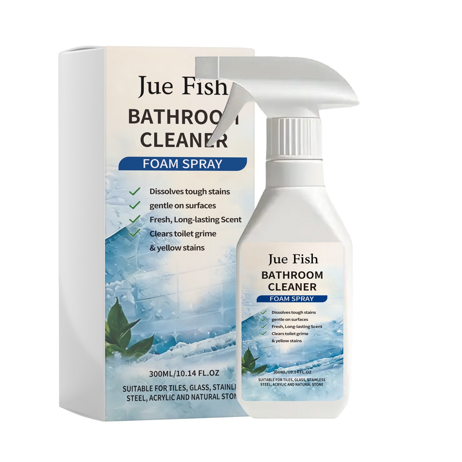 Multi-Purpose Bathroom Foam Spray, Effective Scale Remover for All Surfaces