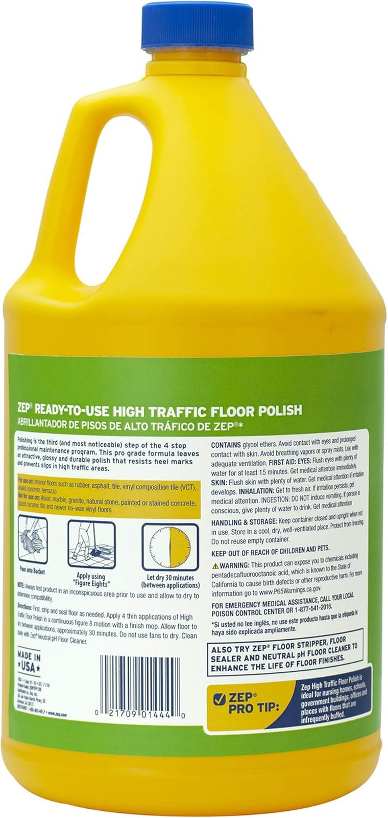 Commercial High-Traffic Floor Polish, 4-1 Gallon Bottles, Professional Grade Flo