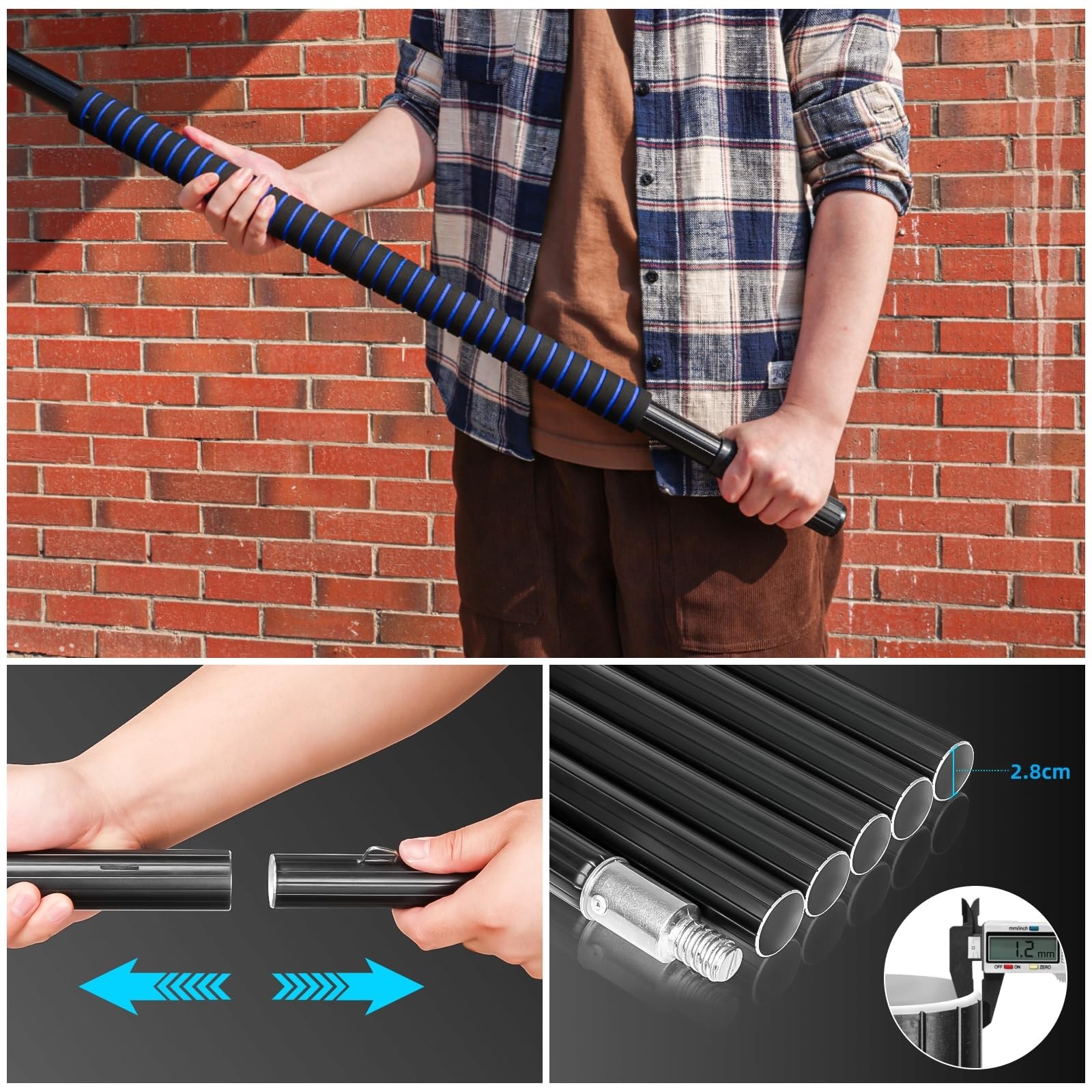 26FT Window Cleaning Brush Kit, 4-26ft Adjustable Water Fed Pole Kit, Solar P…