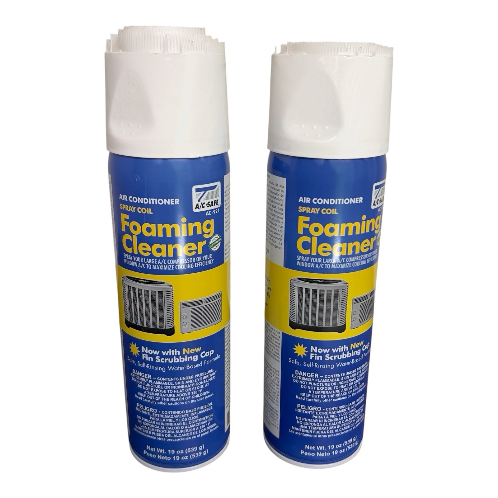 AC Safe AC-921 Foaming Air Conditioner Coil Cleaner 19 oz Lot of 2 New