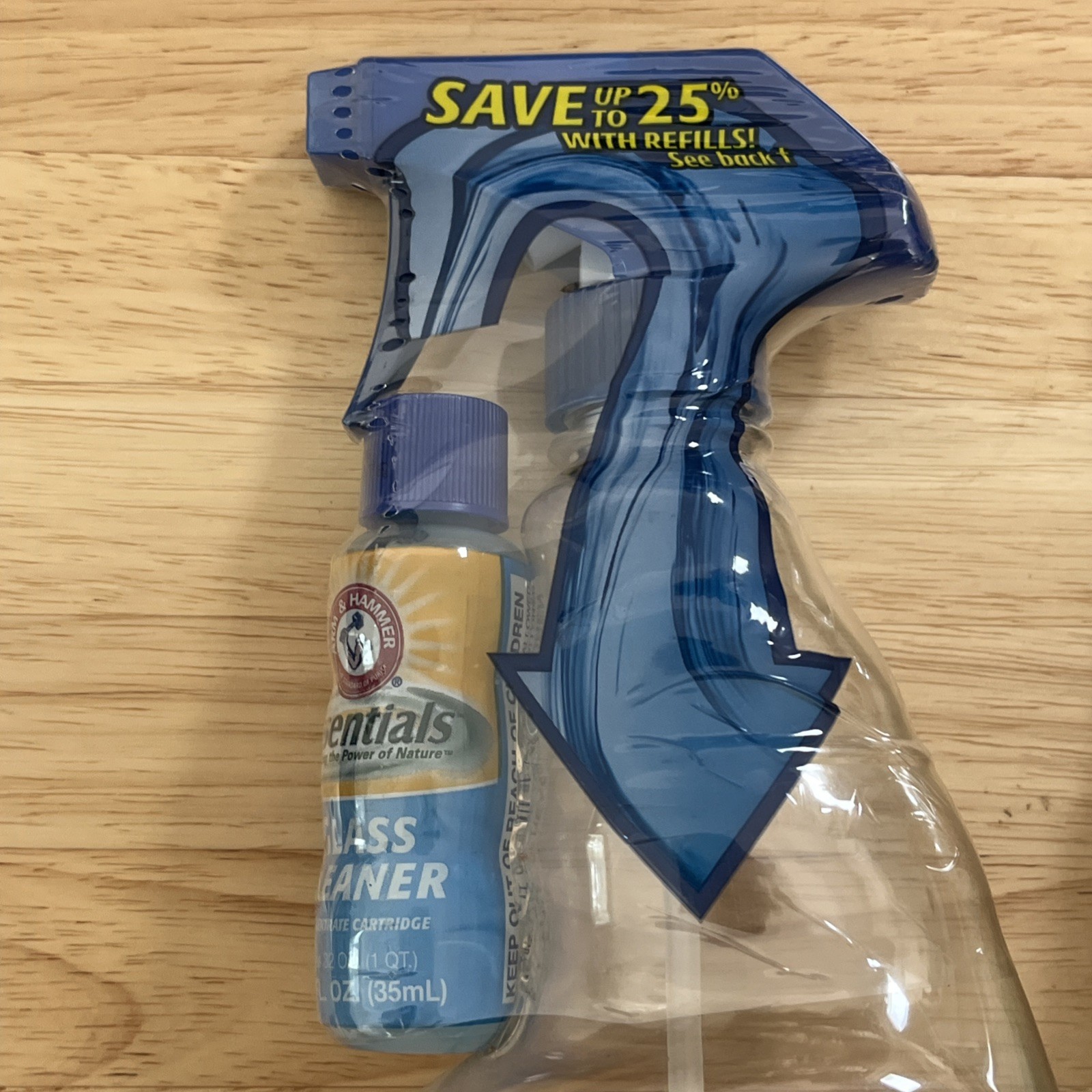 2 NEW Arm & Hammer Essentials Refillable Spray, Multi-Surface & Glass Cleaner