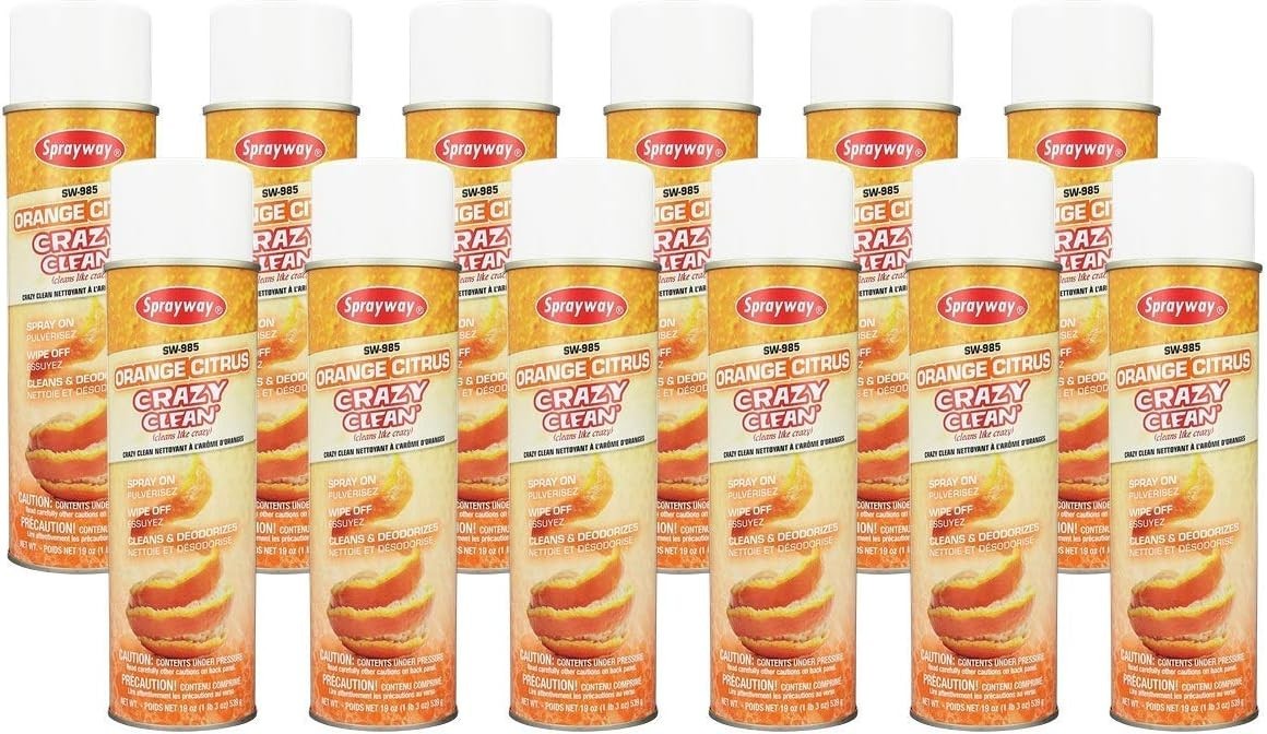 12PK Eco-Friendly Orange Citrus Foam Cleaner, 19oz – Effective Surface Cleaner