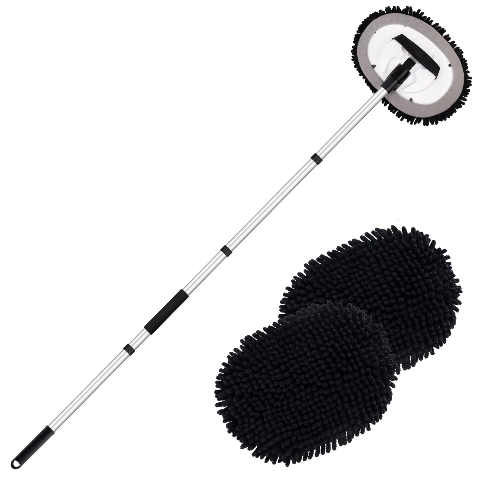 62″ Car Wash Brush Kit Mitt Mop Sponge with Long Handle Chenille Microfiber C…