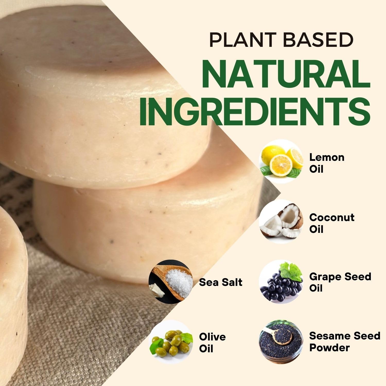 BeEcoful Zero Waste Natural Dish Soap Bar (Pack of 3) – Vegan Dishwashing Blo…