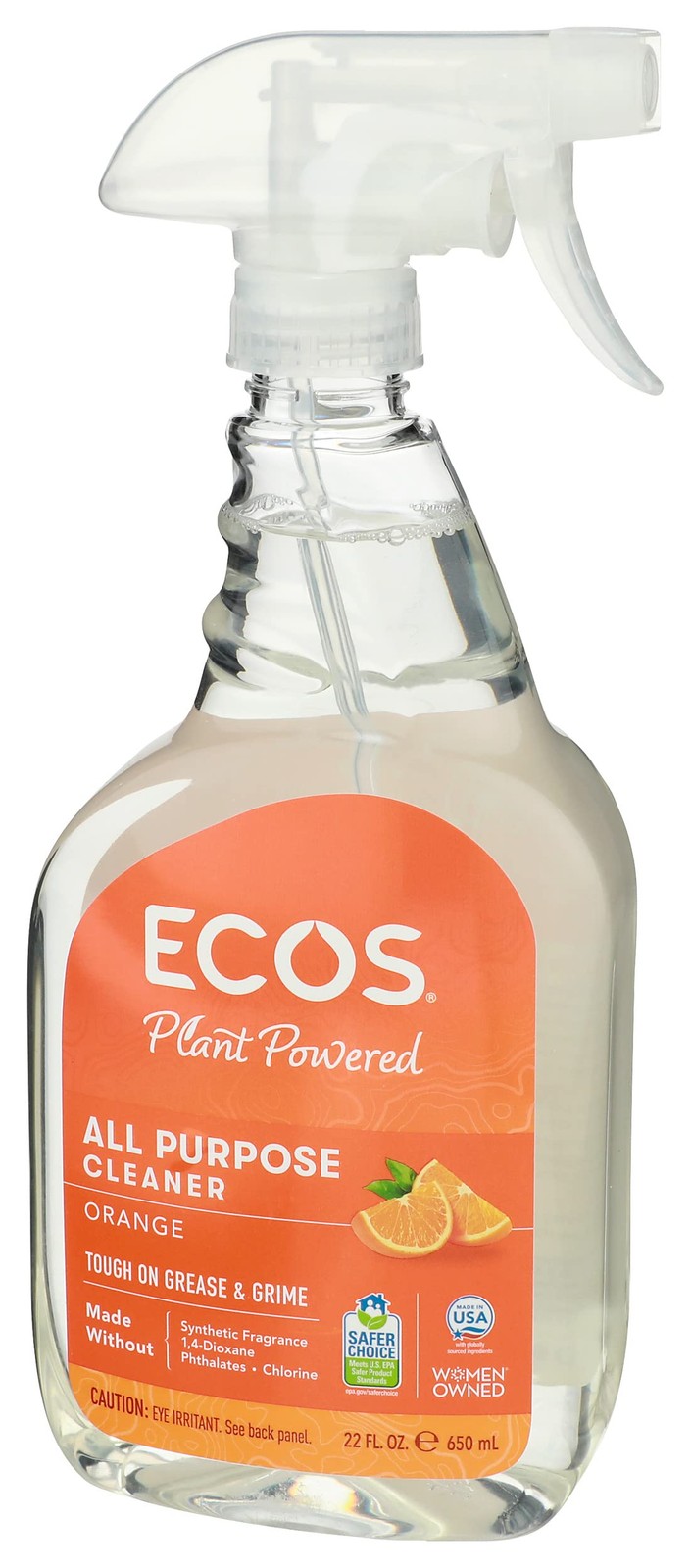 ECOS Citrus Cleaning Spray 22 Fl Oz Non Toxic Everyday Use Safe for All Surfaces