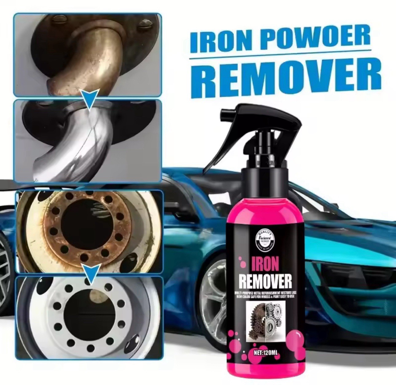 Rust Remover Spray 120ml Metal Cleaner Iron Rust Stain Removal Solution