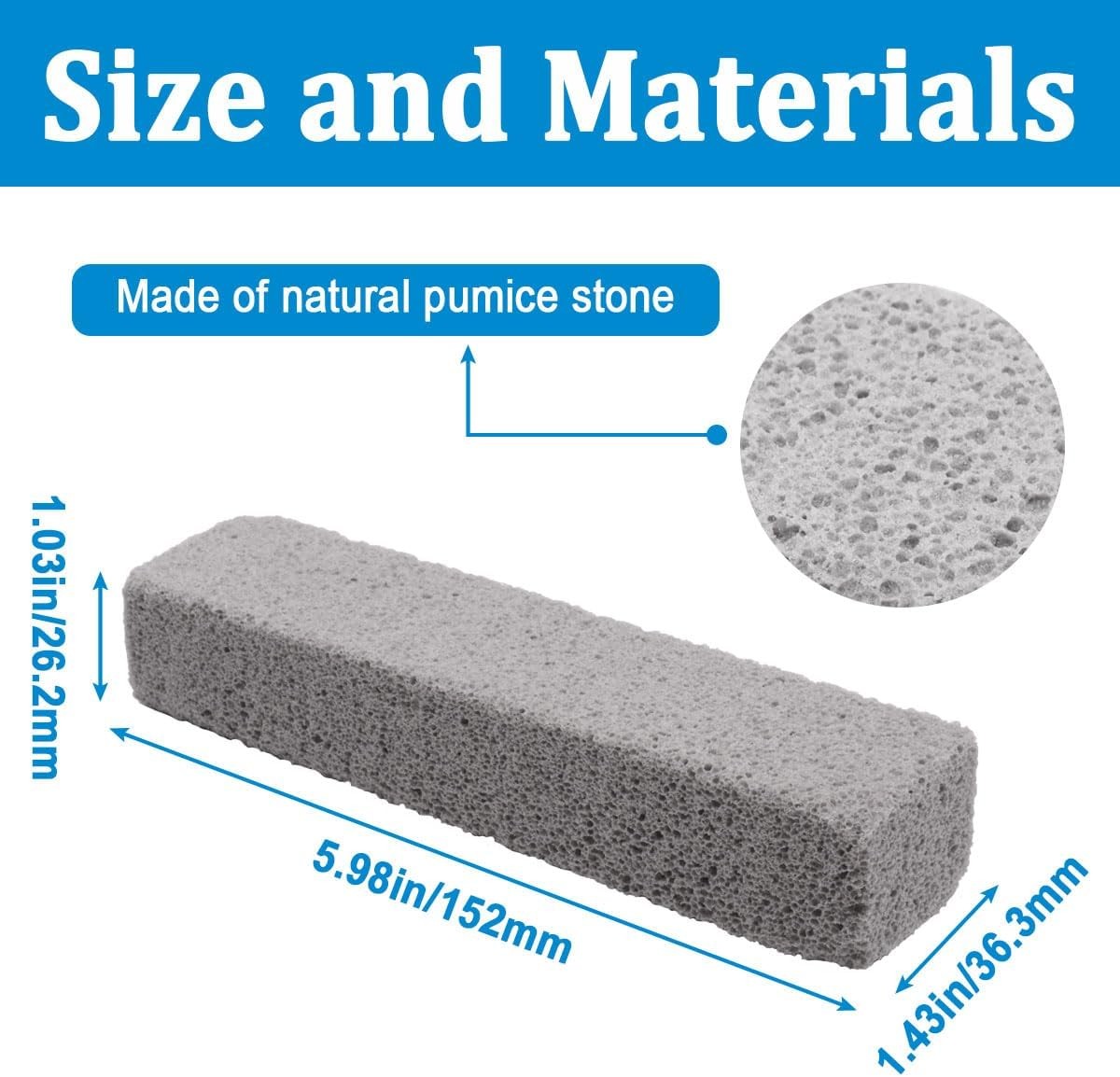 30PCS Pumice Stones for Cleaning,Grey Pumice Scouring Pad,Cleans Hard Water Ring