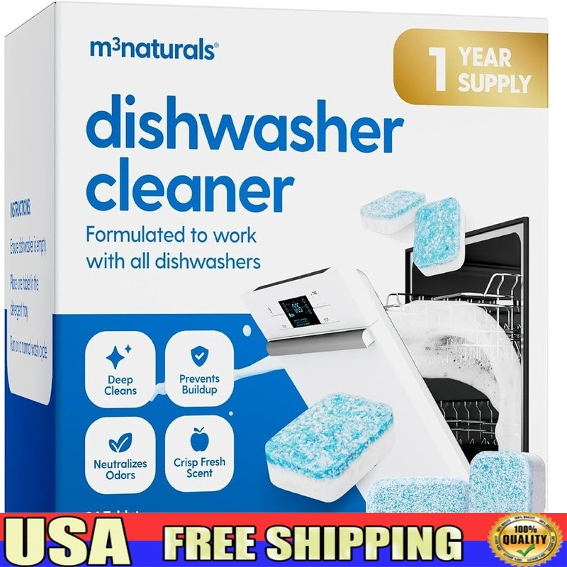 Dishwasher Cleaning Tablets Non-Toxic Deep Clean Eco-Friendly Grease Removal New