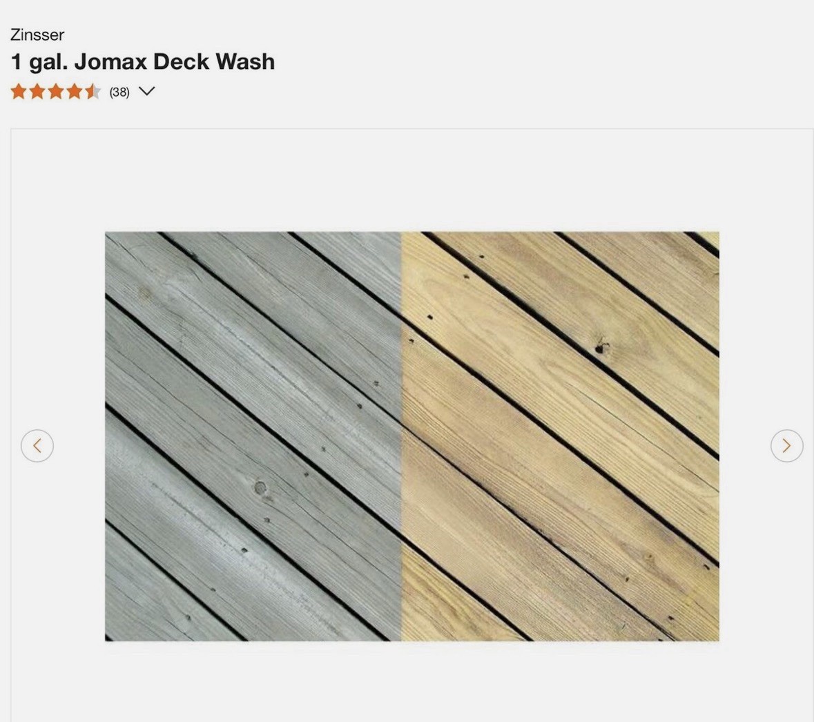 Jomax Deck & Fence Wash 1 gal Removes Mildew Algae Stains Cleans Dirt Grime