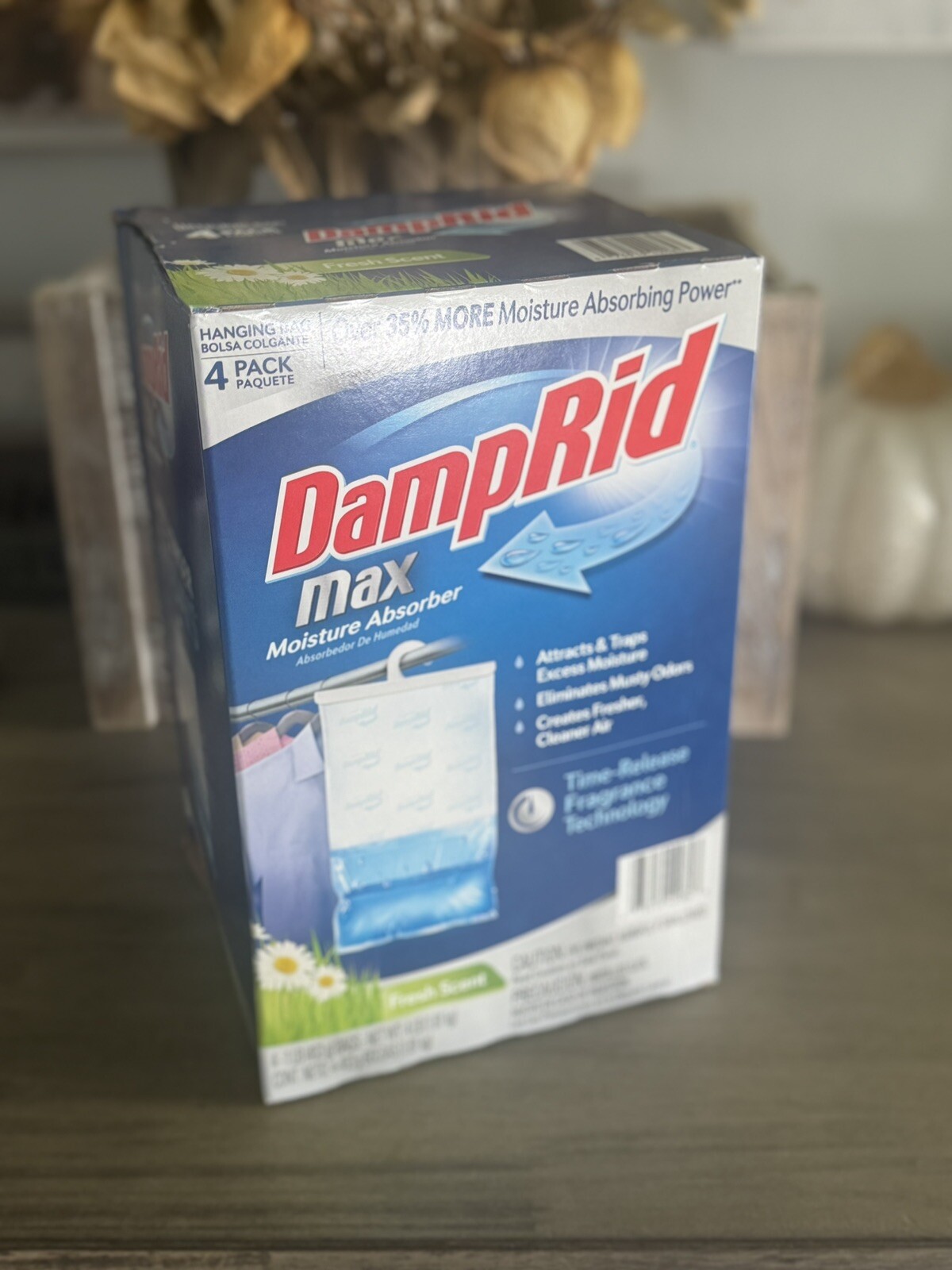 DampRid Max Moisture Absorber Fresh Scent Hanging Bag 4 pk-1lb.