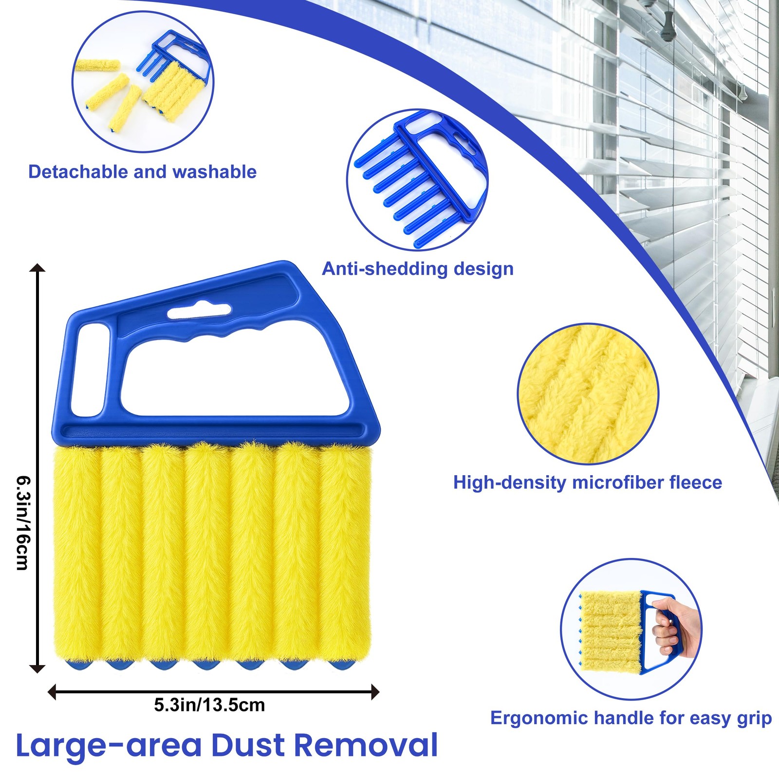 Blind Cleaner Duster Tool – 2 Pcs 7 Fingers Anti-Shedding Window Blind Cleane…