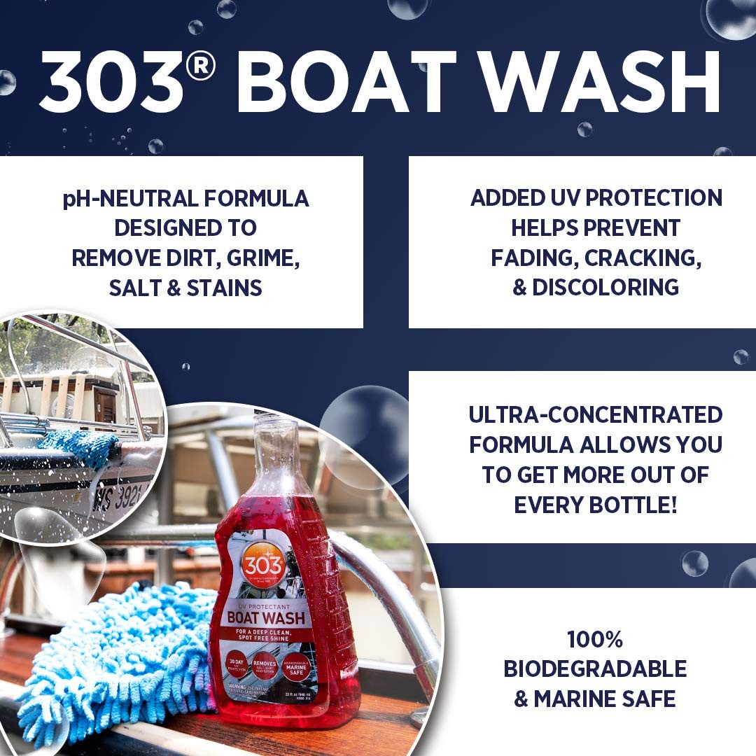 303 Products Marine Boat Wash Cleaner with UV Protectant Deep Cleaning 32oz