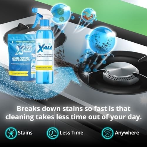 Multi-Purpose Cleaner – Spray Bottle and 5X Cleaning Tablets – Cleaner for Oven,