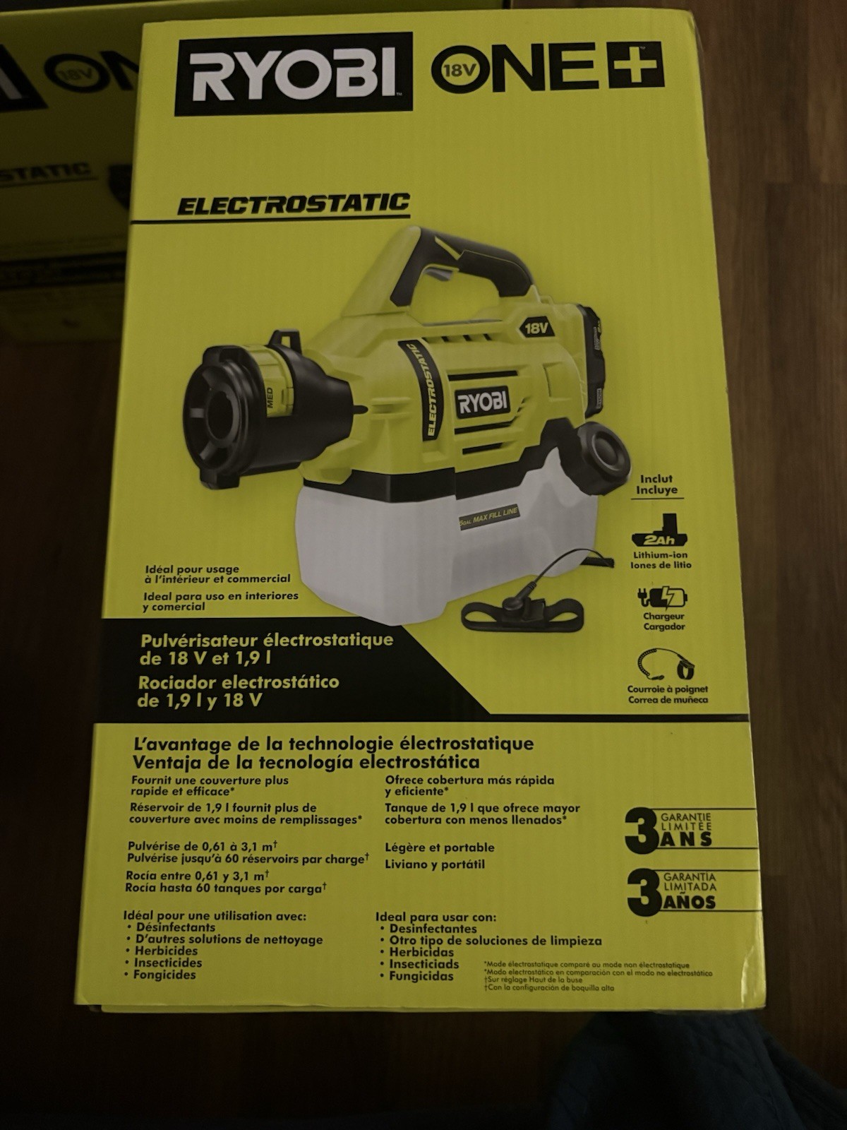 Ryobi 18V ONE+ Electrostatic Sprayer 1/2 Gallon Lightweight Portable