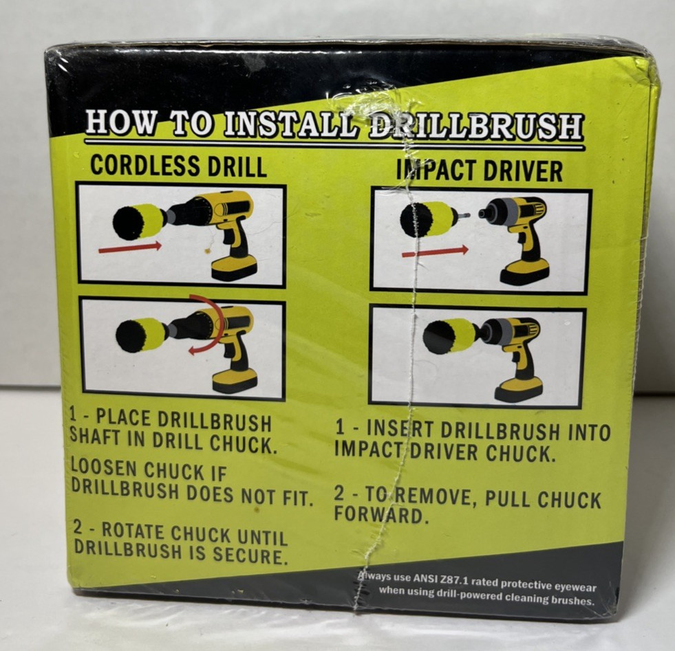 Drillbrush 4 in. W Medium Bristle Metal Handle Drill Brush Set