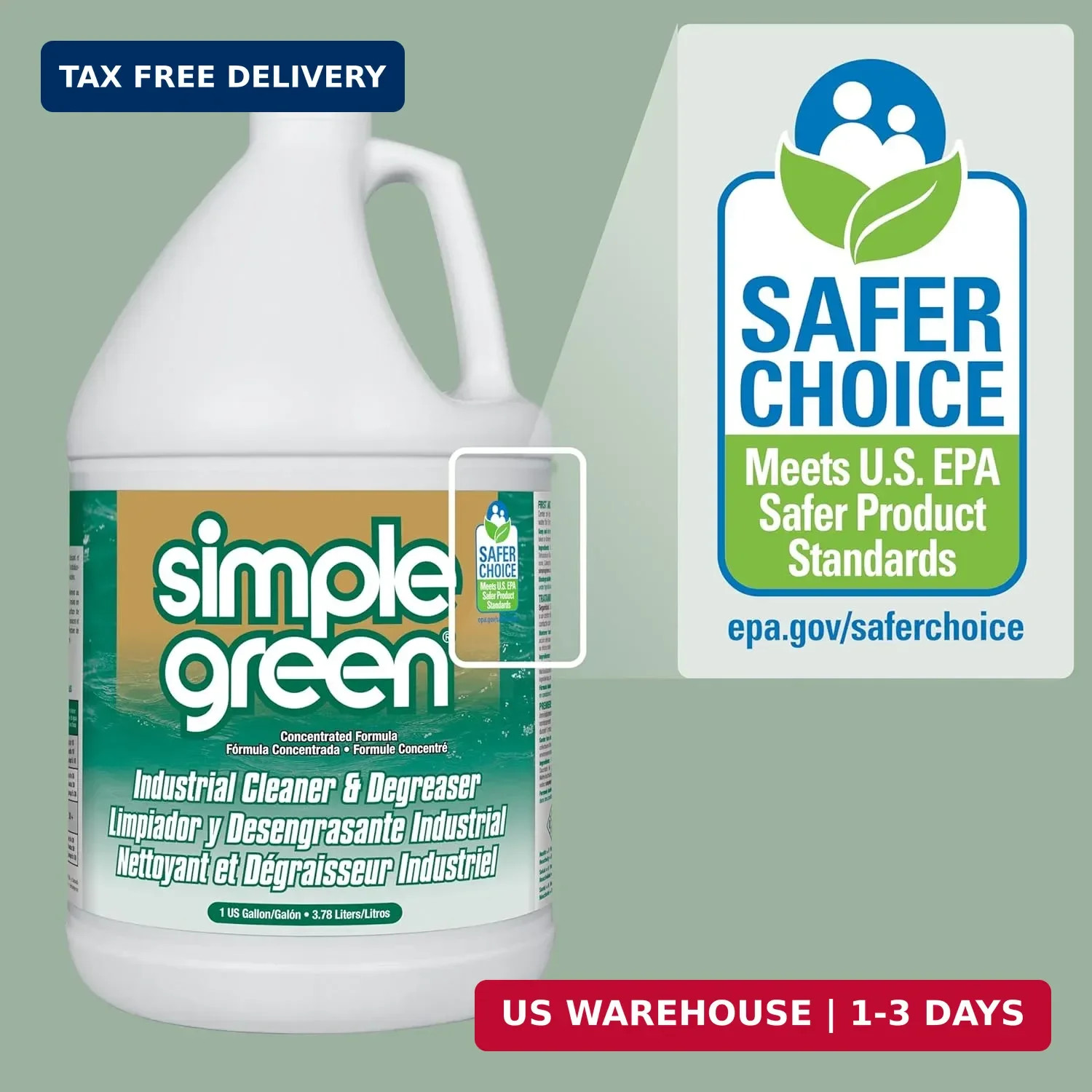 Simple Green Industrial Cleaner and Degreaser, 128 Oz. (13005)