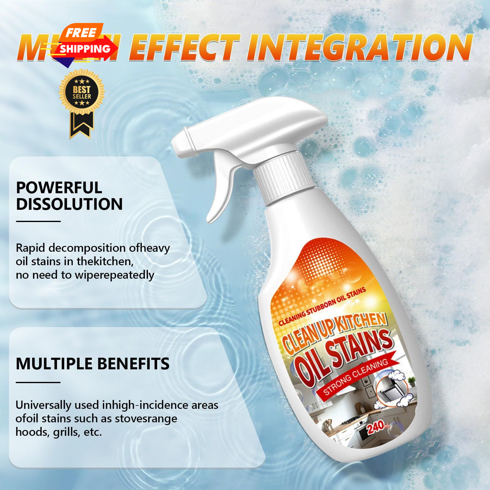 New Upgrade Kitchen Cleaner, Clean Up Oil Stains Spray,…