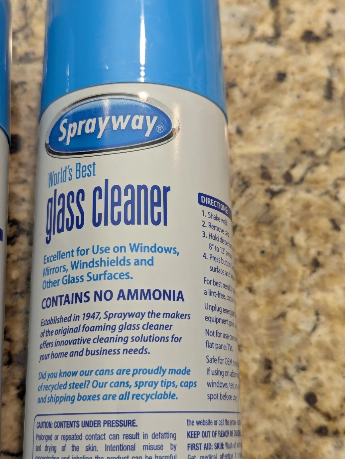 Sprayway 2 Pack Glass Cleaner Foaming Ammonia Free Streak-Free Shine 19 oz
