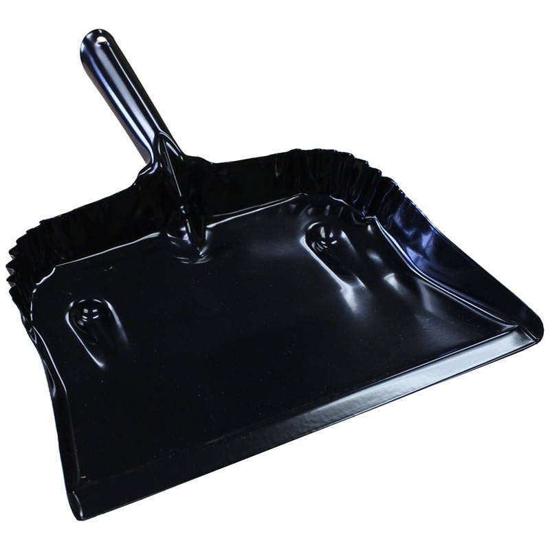 Heavy Duty Galvanized Steel Dustpan Long Handle Workshop Garage Home Maintenance