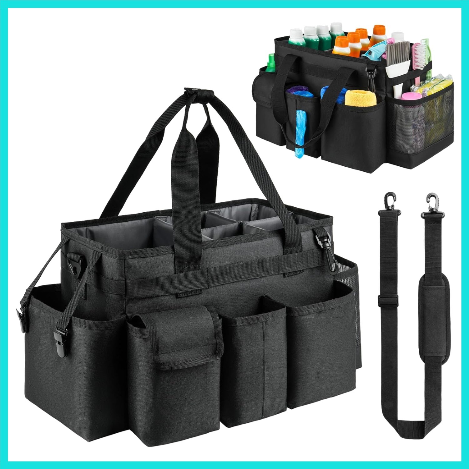 Cleaning Caddy,Cleaning Bag for Housekeepers,Cleaning Supplies Organizer with…