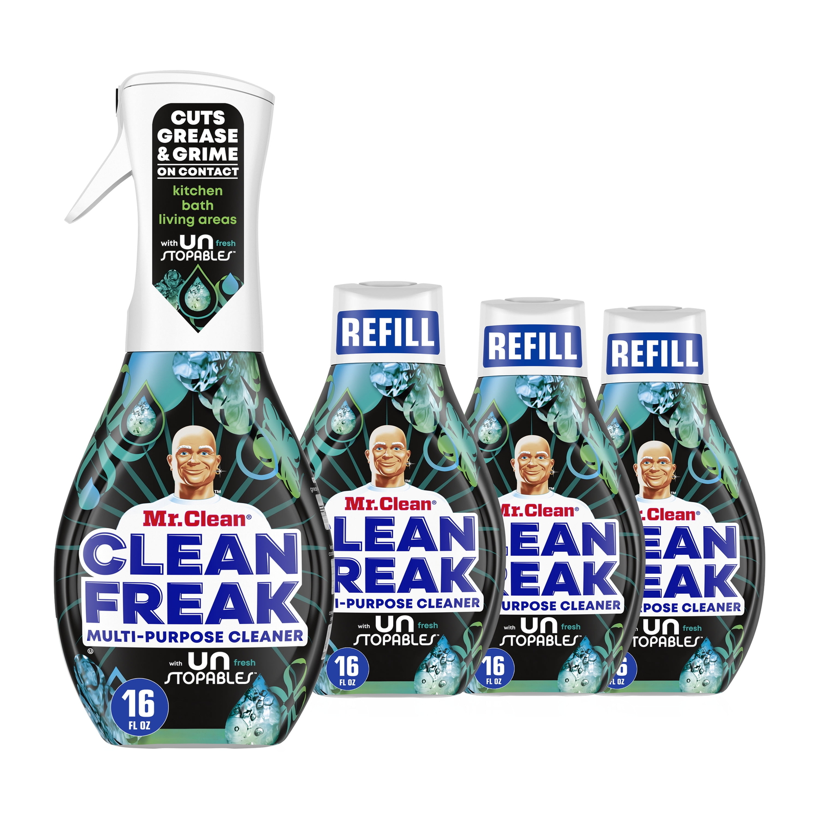 Multi Surface Cleaning Spray, , Unstopables Fresh Scent, 64 fl oz
