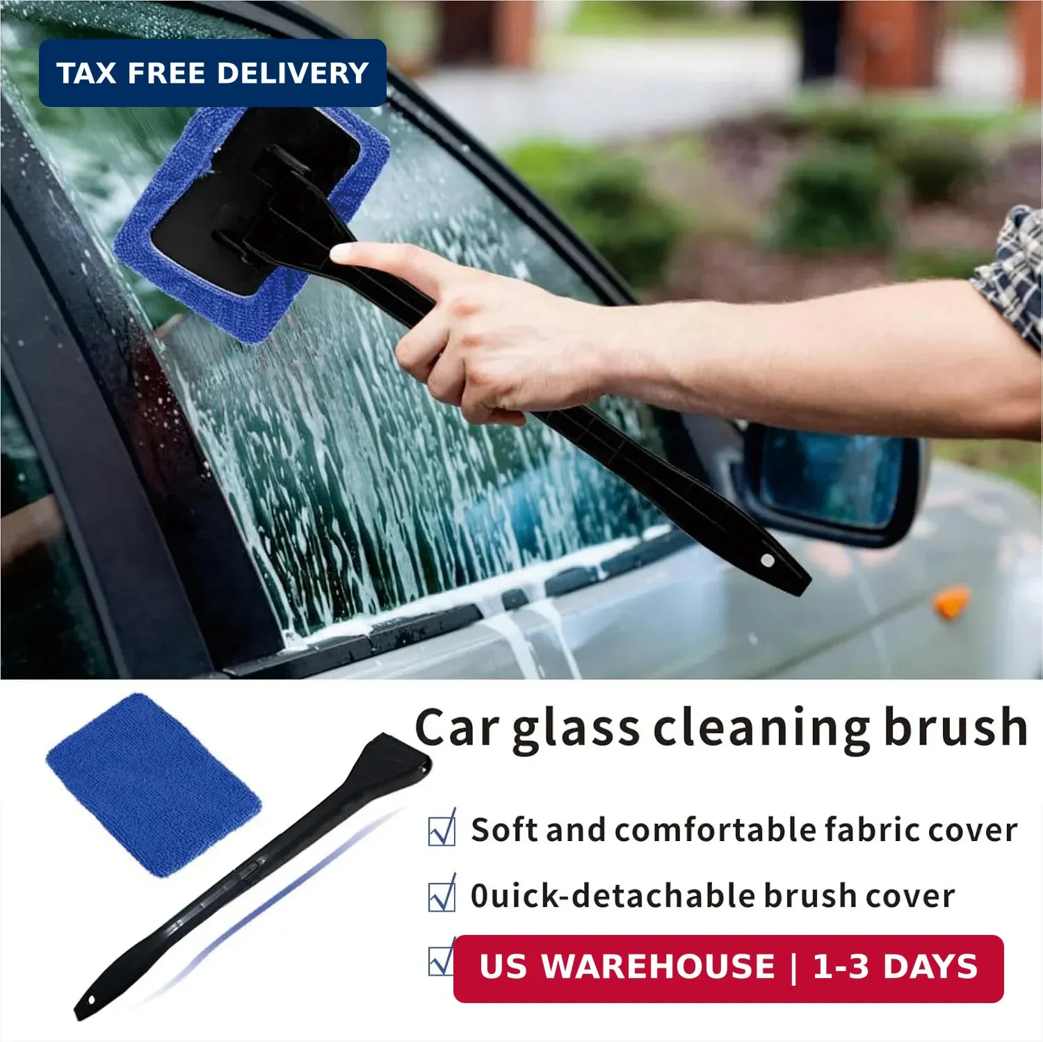 10pcs Car Windshield Cleaning Tool, Windshield Cleaner with 5 Washable and Reusa