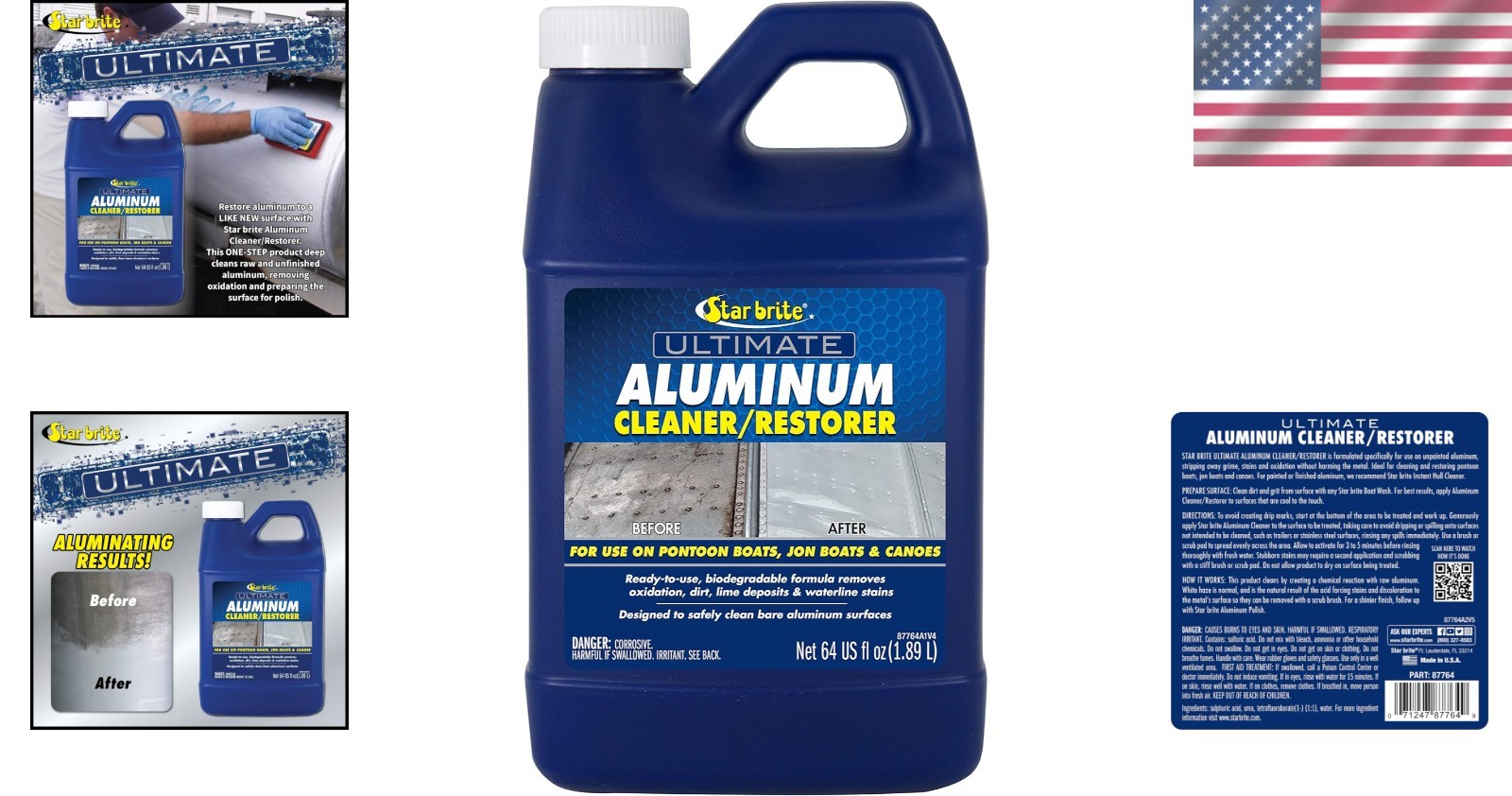 Powerful 64oz Aluminum Cleaner & Restorer for Boats – Biodegradable Formula