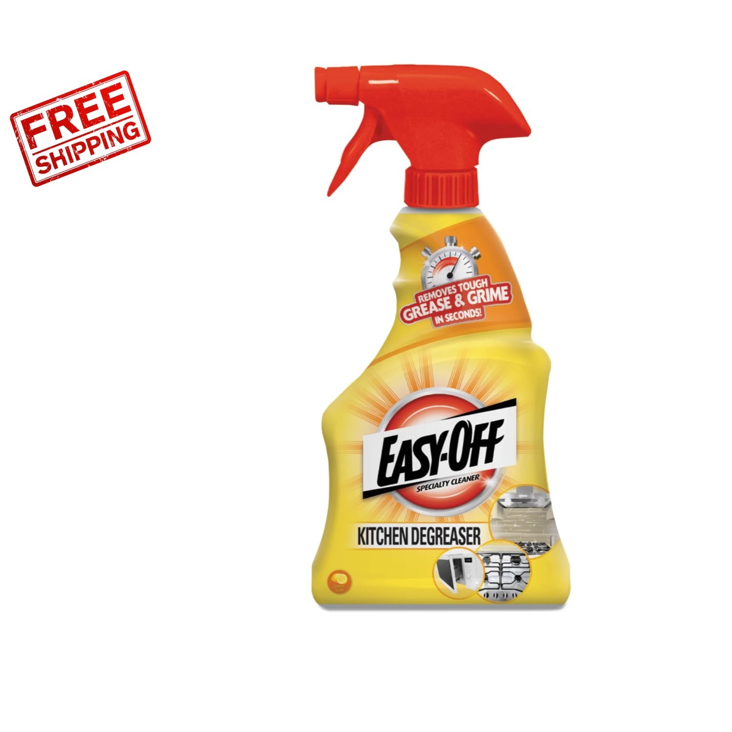 Low Odor 16 Fl Oz Kitchen Degreaser Spray – Lemon Scented and Tough on Grease