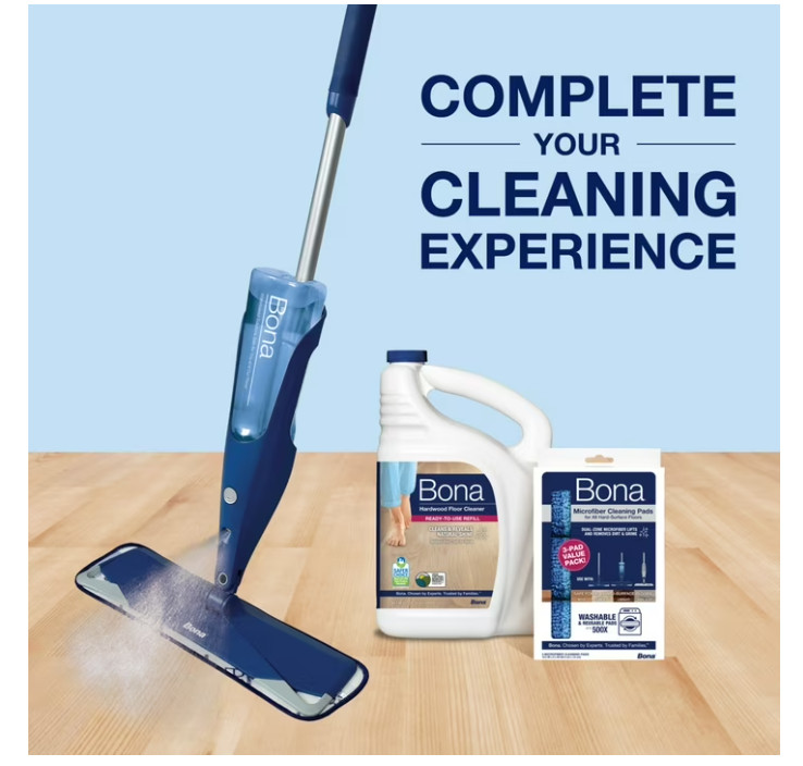 Bona Hardwood Floor Cleaning Solution Refill, Unscented, 128 fl oz… NEW