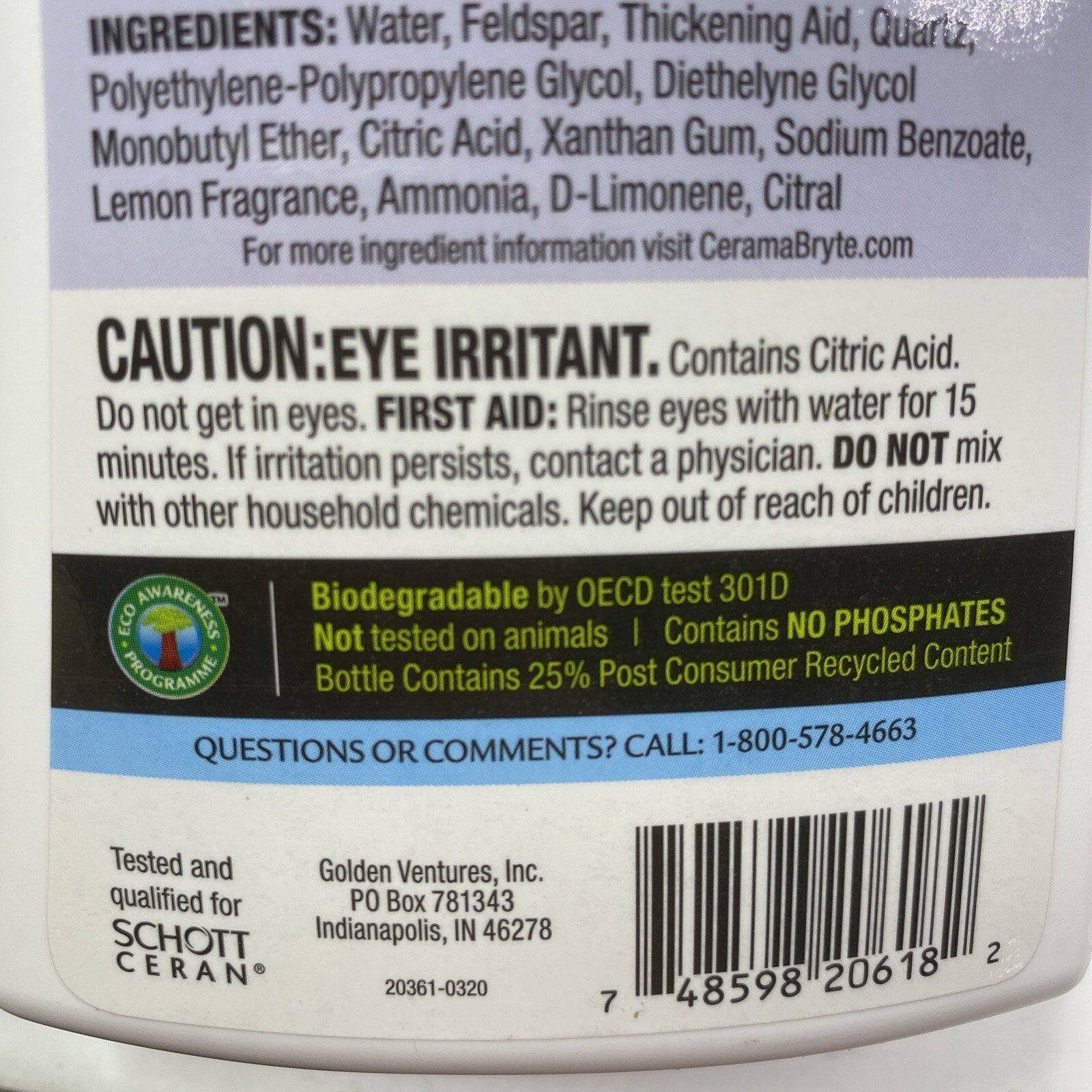 Cerama Bryte Ceramic Cooktop Cleaner 18oz Bottle Removes Tough Stains