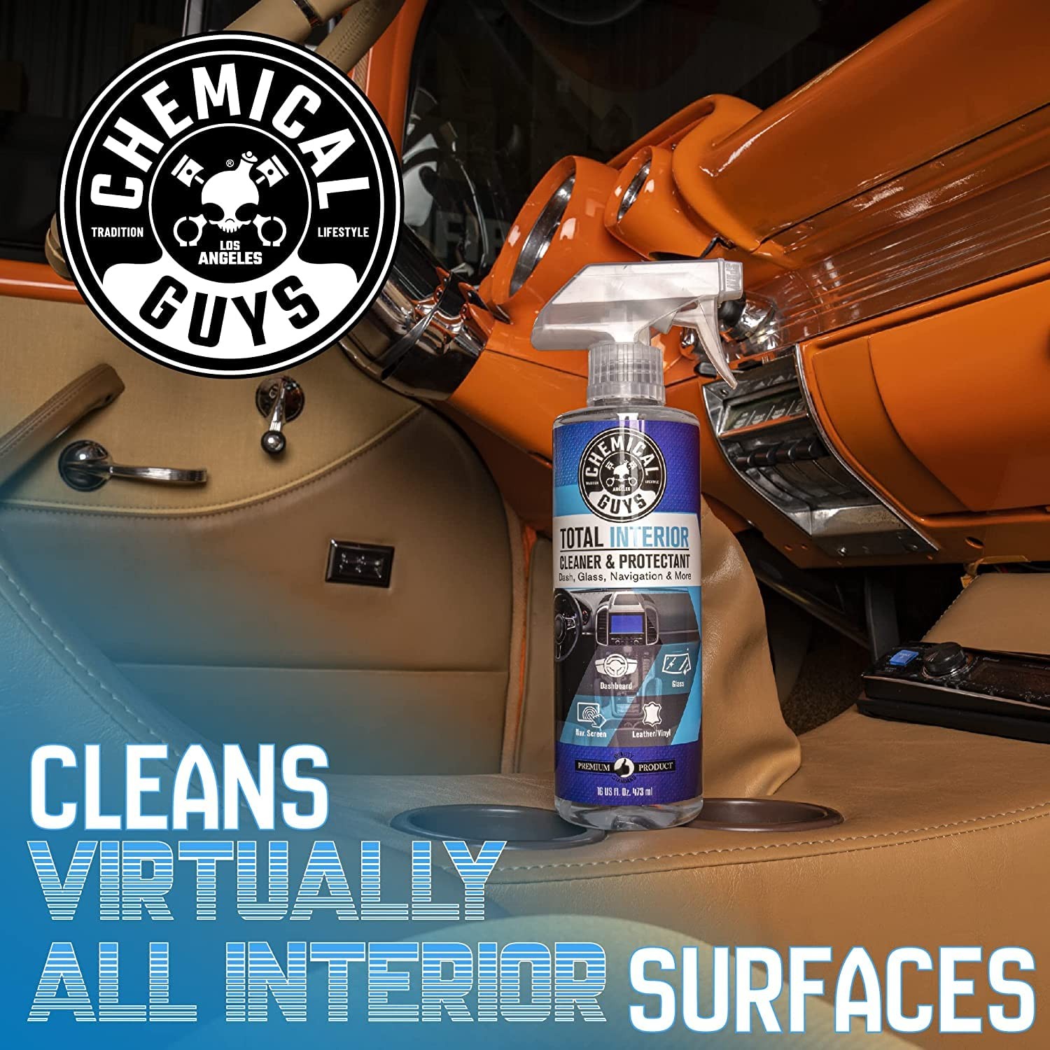 Chemical Guys Total Interior Cleaner & Protectant Car Dashboard Vinyl Leather