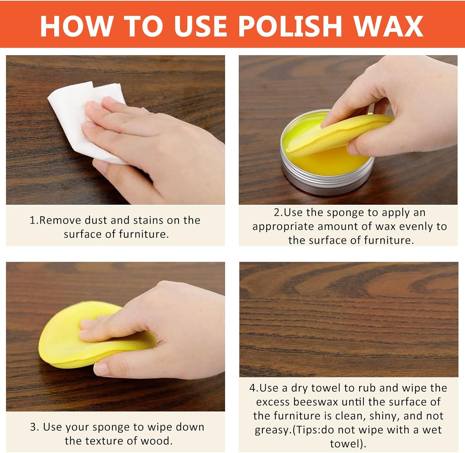 Wood Wax Polish, Paste Wax for Wood Polish Furniture, Conditioner, Cleaner, Rest