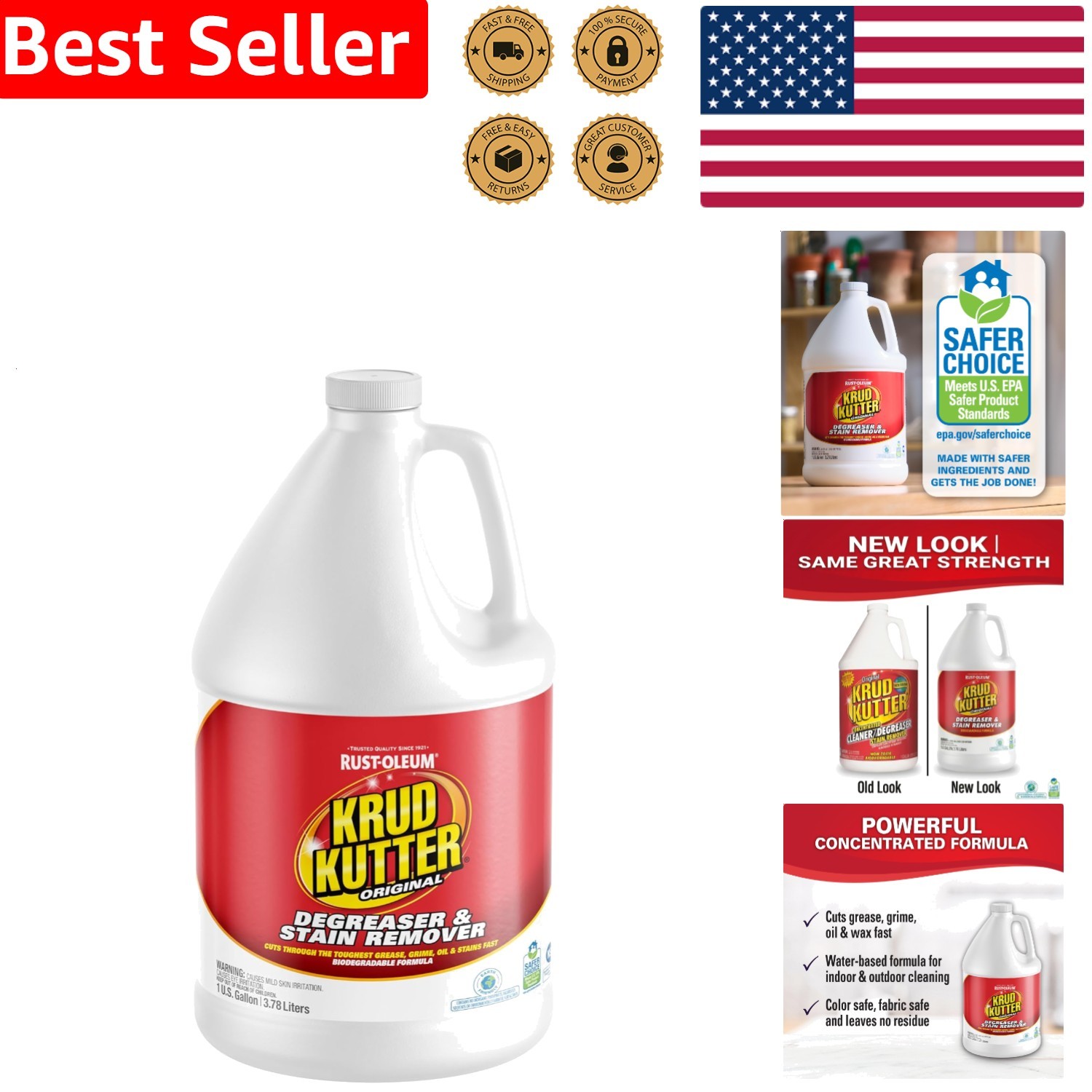 Concentrated Cleaner Degreaser 1 Gallon Heavy Duty Multi-Surface Grease Oil S…