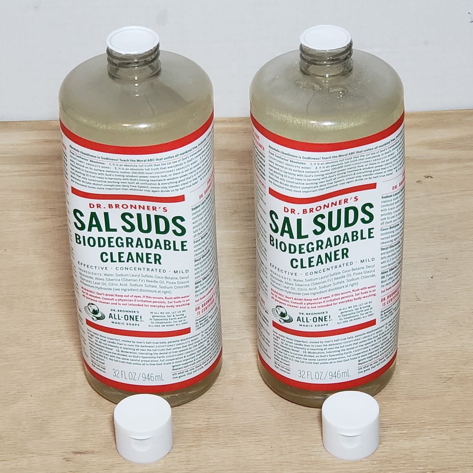 Dr.Bronner’s – Sal Suds Biodegradable Cleaner (32oz) 2 Pack Brand New Free Ship