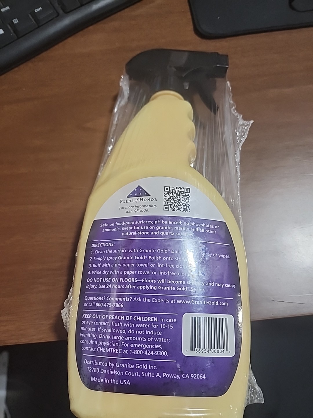 Granite Gold Polish Spray StreakFree Shine for Granite Quartz Marble Traver