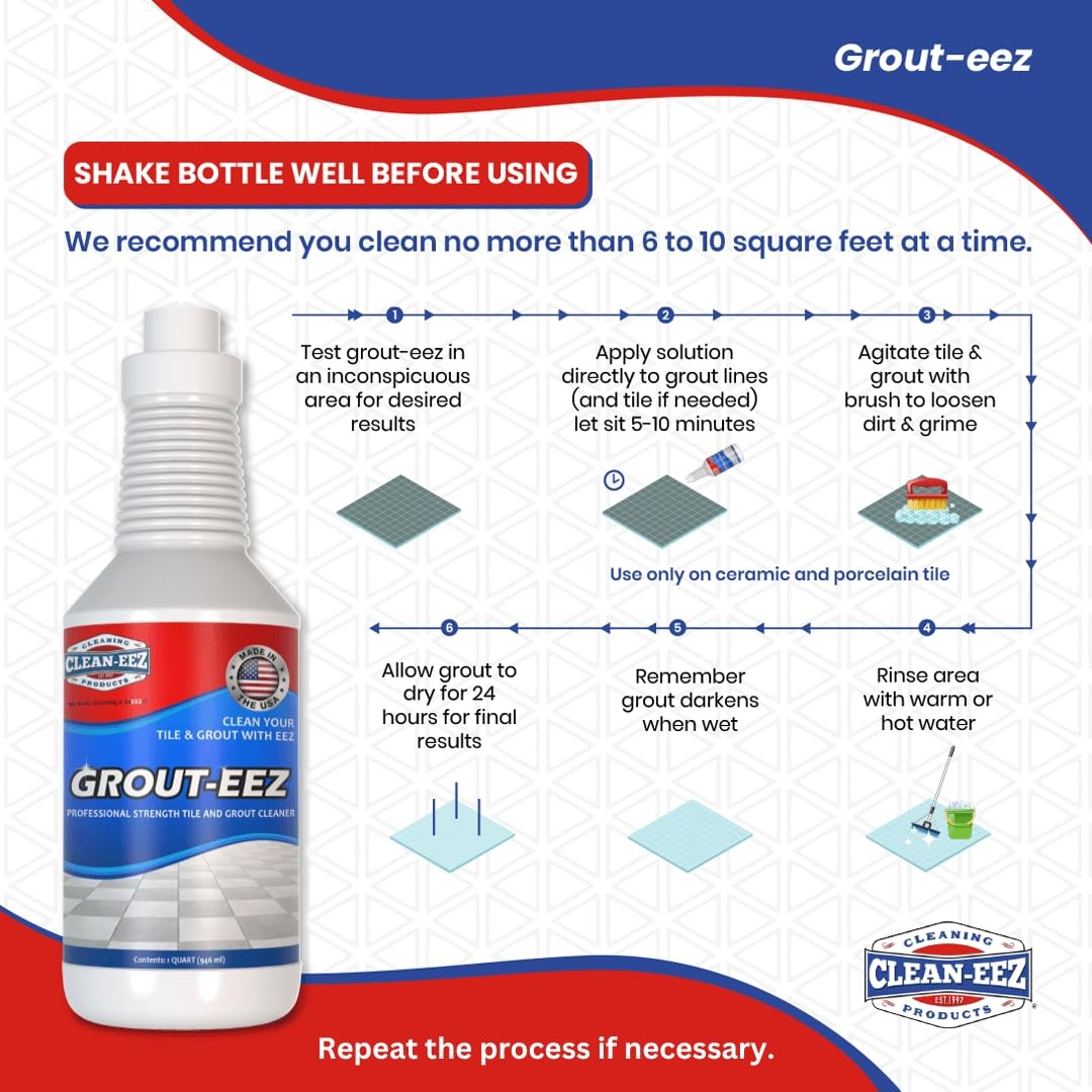 Cleaneez Grouteez Super Heavyduty Grout Cleaner Easy And Effective. Destroys Dir