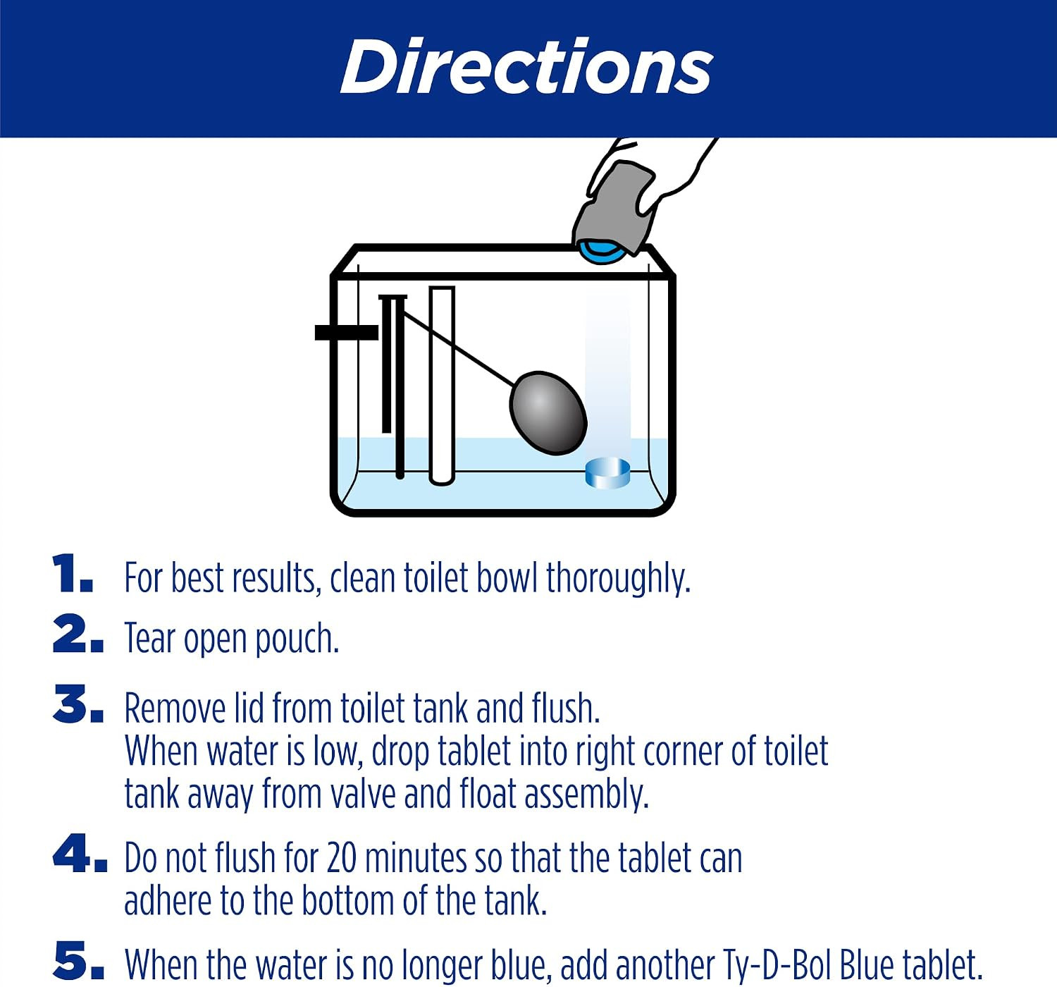 Ty-D-Bol Toilet Bowl Cleaner Tablets, Bleach-Free, 5 Pack | Automatic Drop-In, R