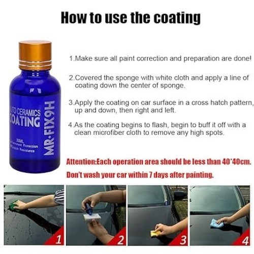 Ceramic Coating, 9H Nano Ceramic Coating for Cars, Super Hydrophobic High Gloss
