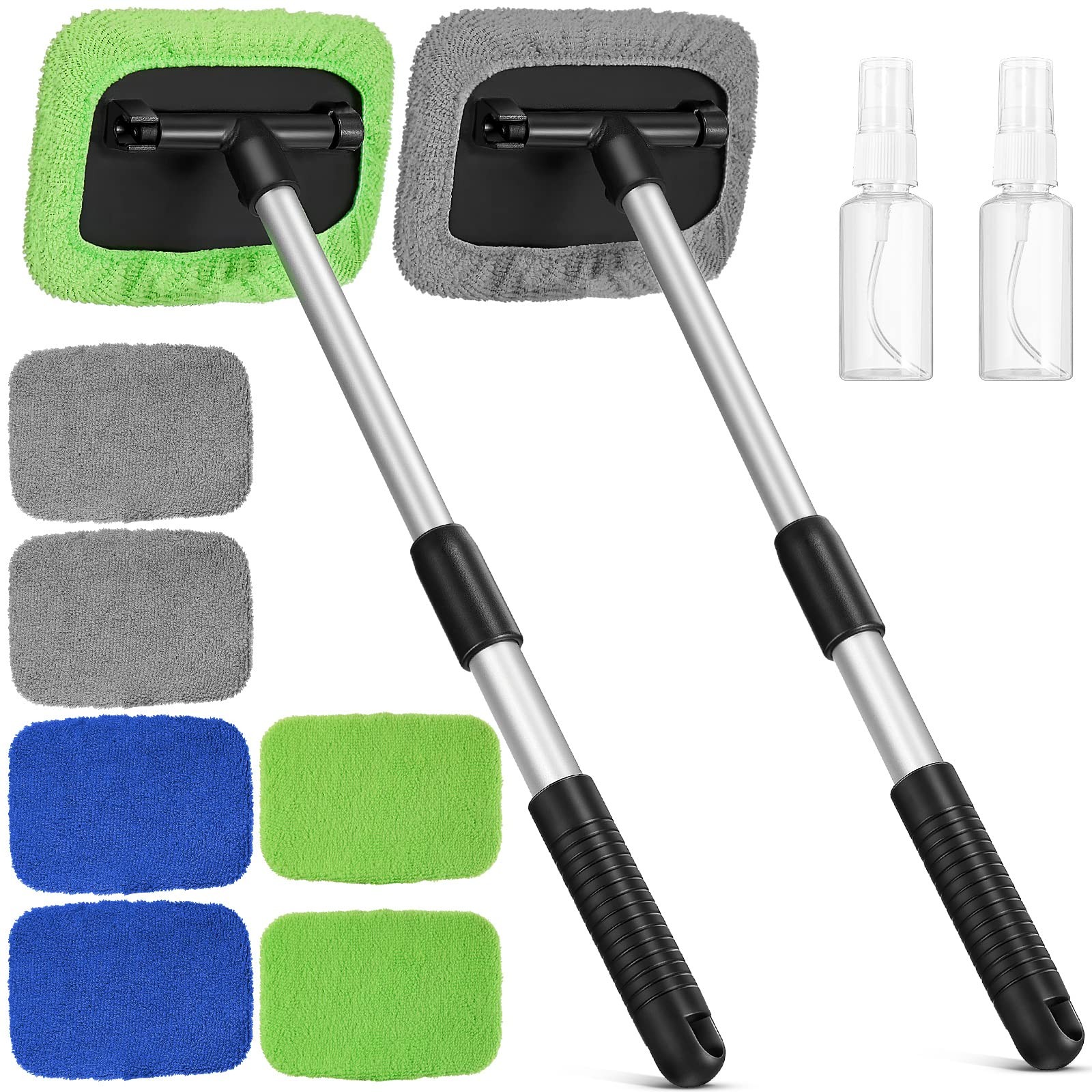 2 Sets Windshield Cleaner Tool Car Window Cleaning Wash Kit with Detachable H…