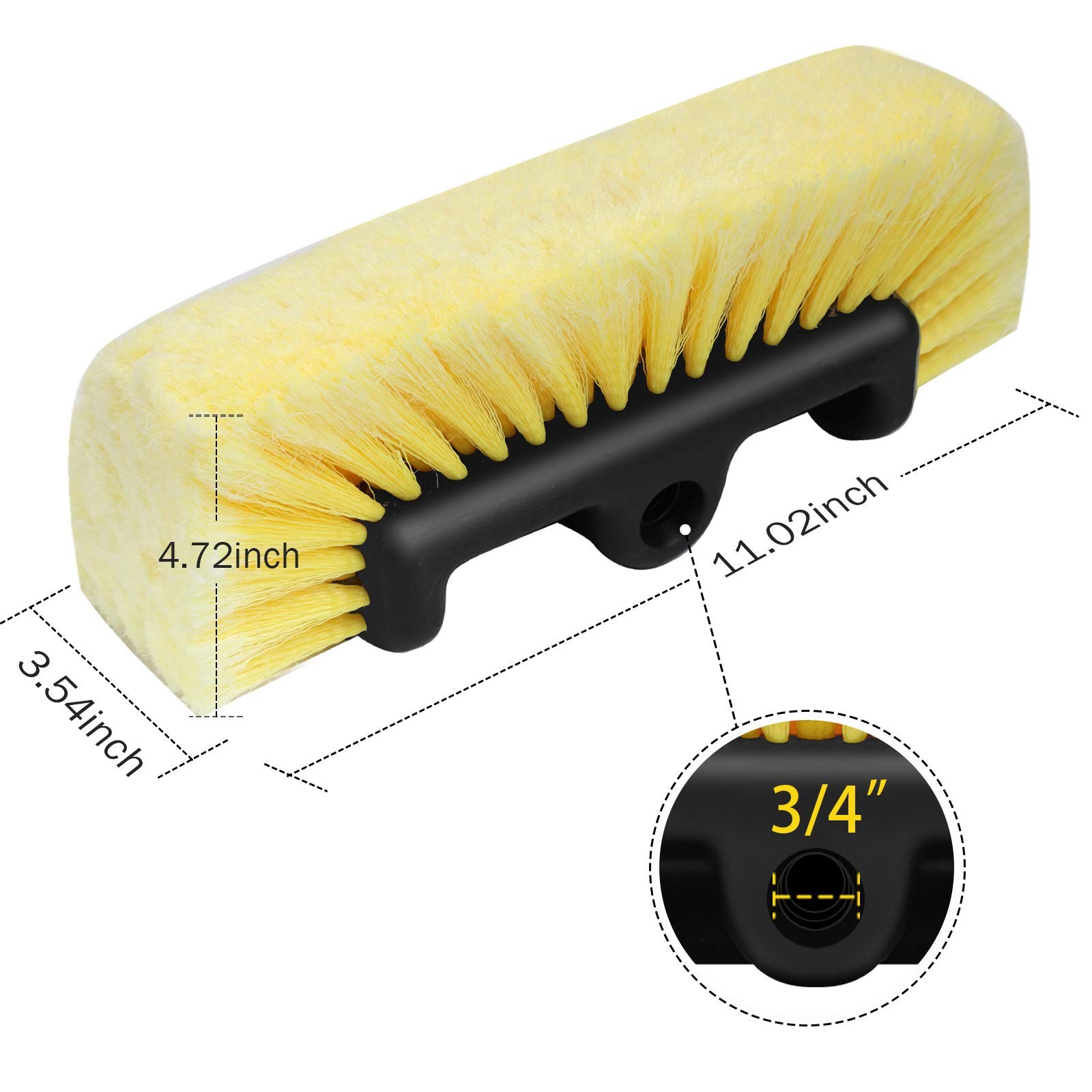 Car Wash Brush Head Scrub Brush Attachment for Long Handle Extension Pole