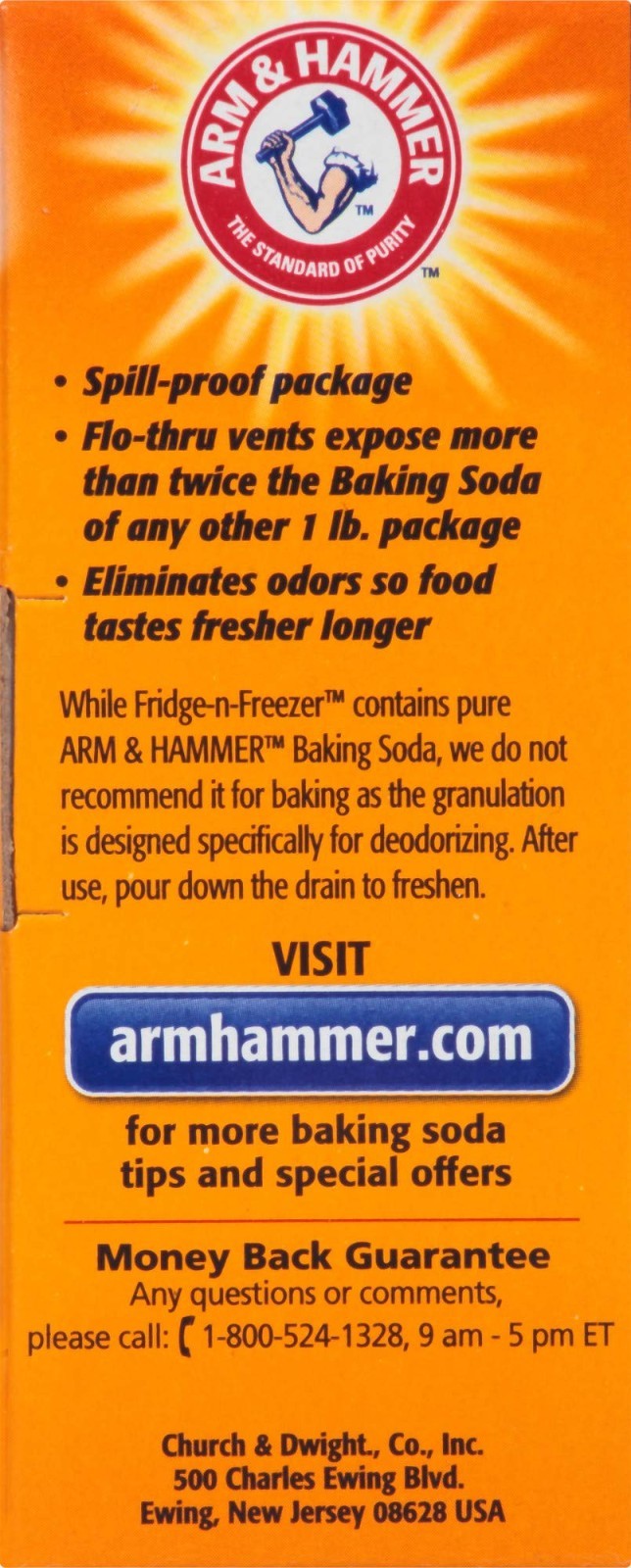 Odor Absorber Baking Soda for Fridge & Freezer, 14 oz, Pack of 12, Fresh Orange